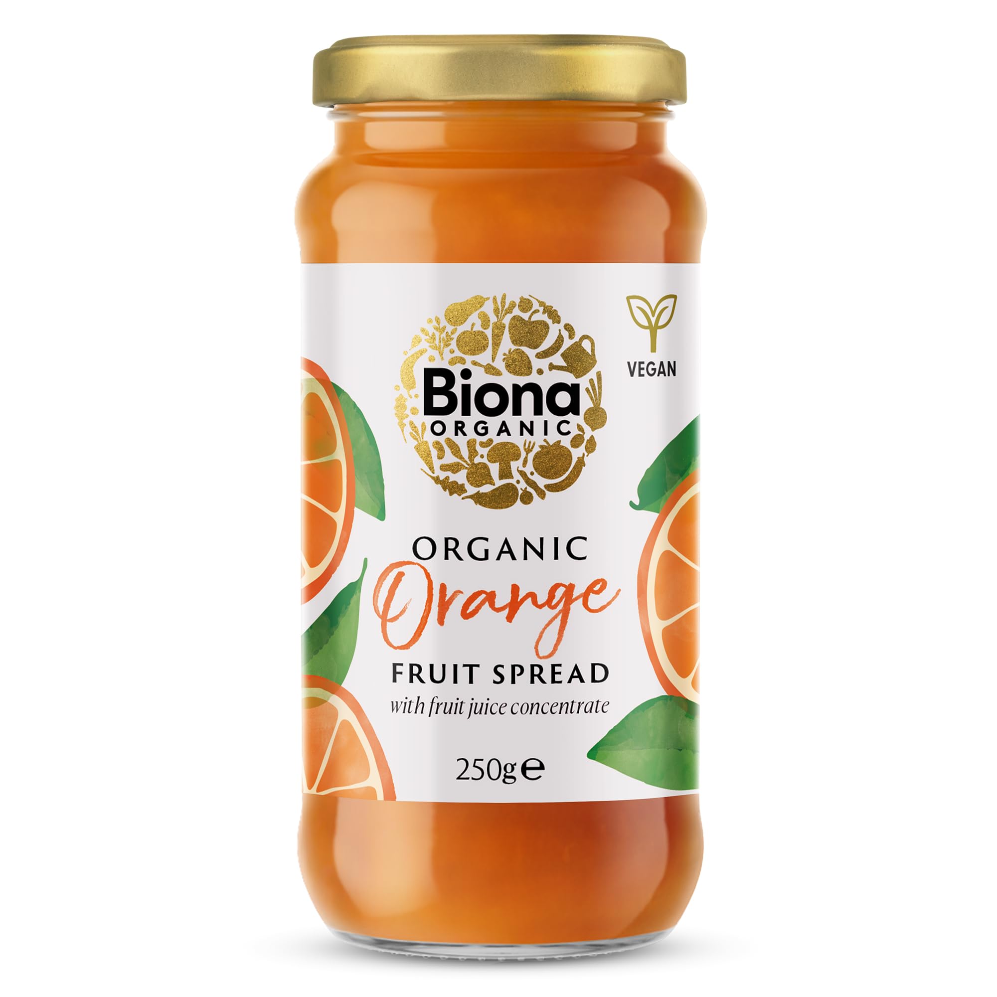Biona Orange Fruit Spread Organic 250g - Sweetened with Fruit Juice - No Added Sugar