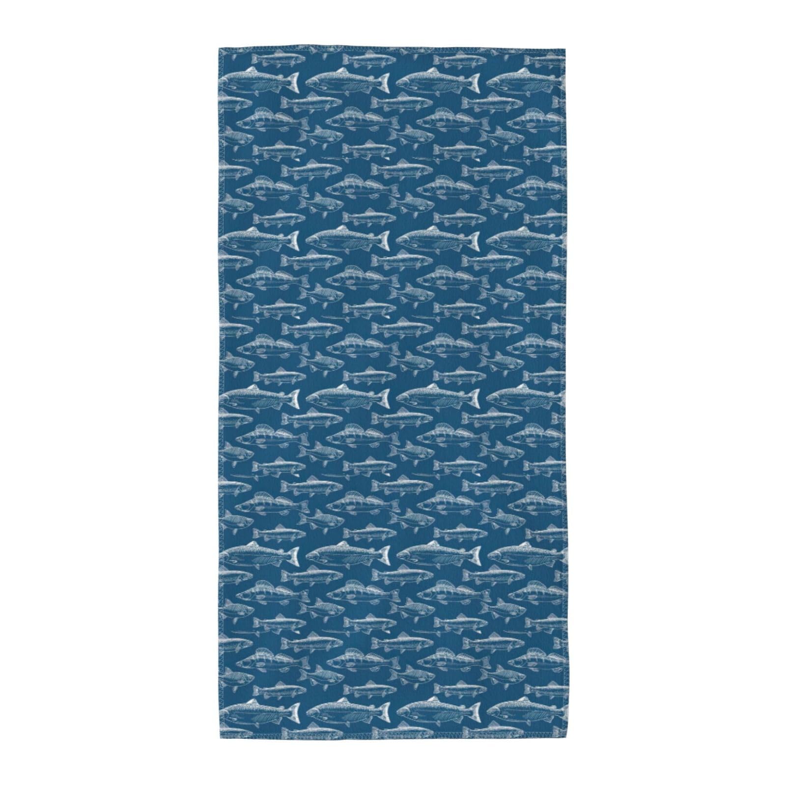 SDEGTHO Ocean Fishes Fashion Printed Bath Towel High Water Absorption For Hiking Trip