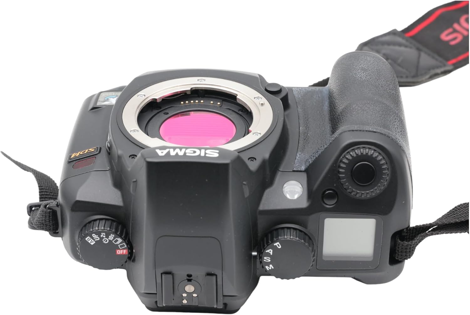 Sigma SD14 Digital SLR Camera top view med objektivfatning