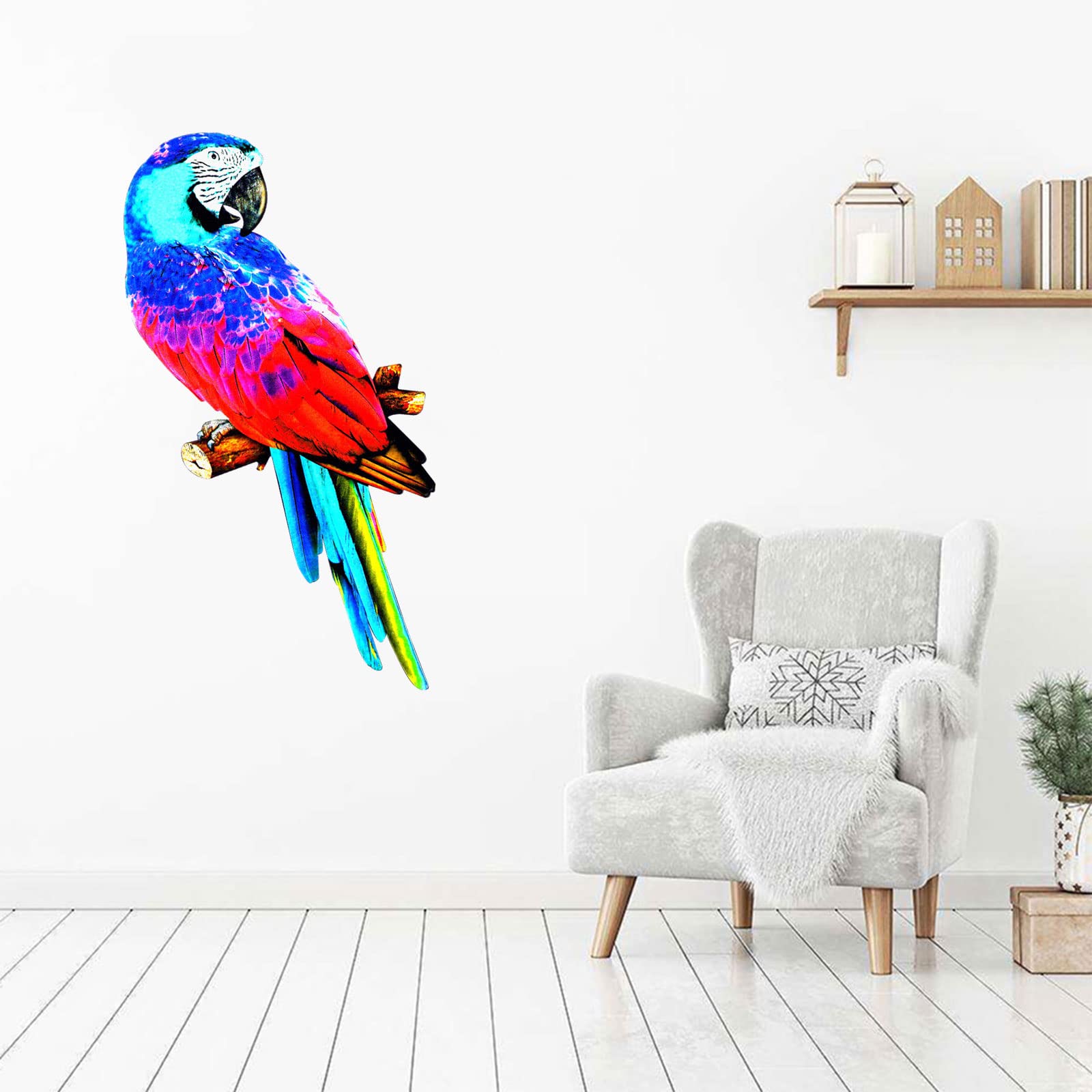 PANGBOER 4 statuette da parete in metallo da 38 cm con uccellini colorati da appendere per interni ed esterni