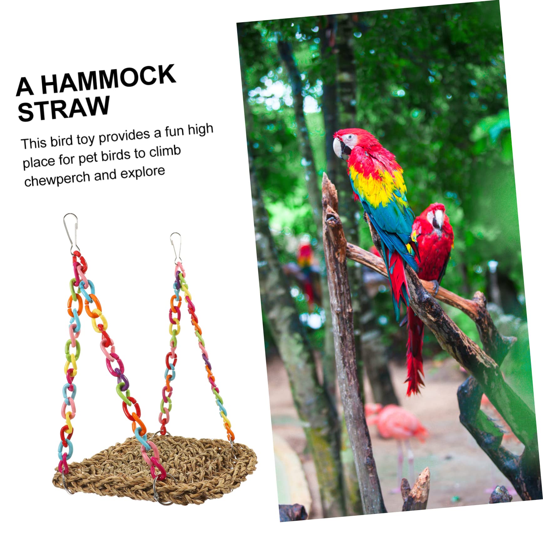 3stücke Vogelspielzeug Hängematte Aus Naturmaterial Kletterspielzeug Für Sittiche Und Papageien Zum Kauen Und Spielen Für Vogelkäfige Bewegung