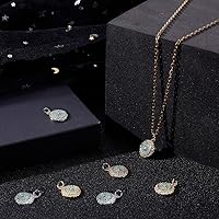 Vista 44 de Beebeecraft 5Pcs/Box Evil Eye Charms 18K Gold Plated Brass Flat Round with Blue Cubic Zirconia Turkish Evil Eye Pendants Jewelry Making Findings for