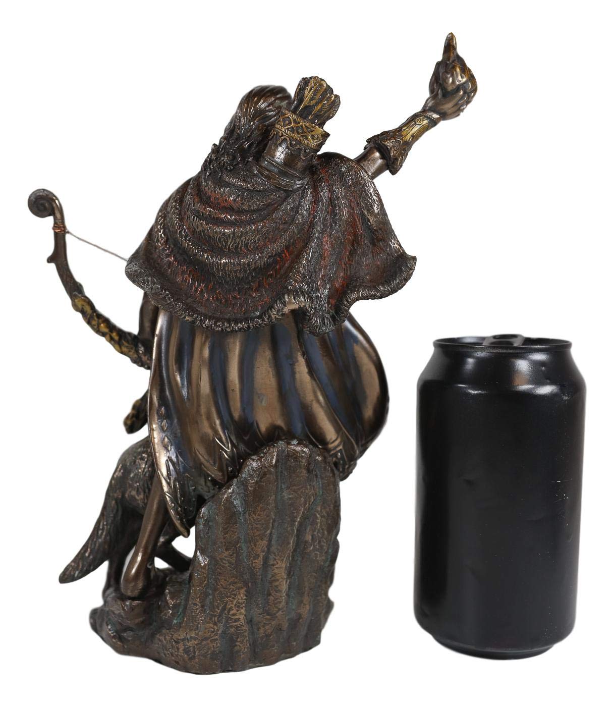 Ebros Gift Viking Mythologie nordique déesse de la chasse d'hiver Jotunn Skadi avec flèche et fiole de venin Statue poétique Edda Skathi avec loup Figurine de collection