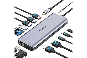 USB C Hub Dual Monitor, Multiport Adapter Dongle