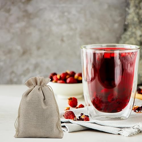 Miniatura 6 de ZOENHOU 100 paquetes de bolsas de arpillera de 3 x 4 pulgadas con cordón, bolsas duraderas con cordón de yute, sacos de arpillera a prueba de polvo