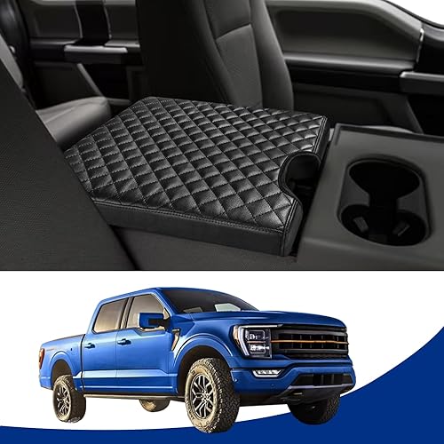 Miniatura 1 de Funda de consola central para Ford 2015-2022 F150, 2017-2022 F250 F350 F450 F550, accesorios interiores de automóvil de piel sintética, funda para