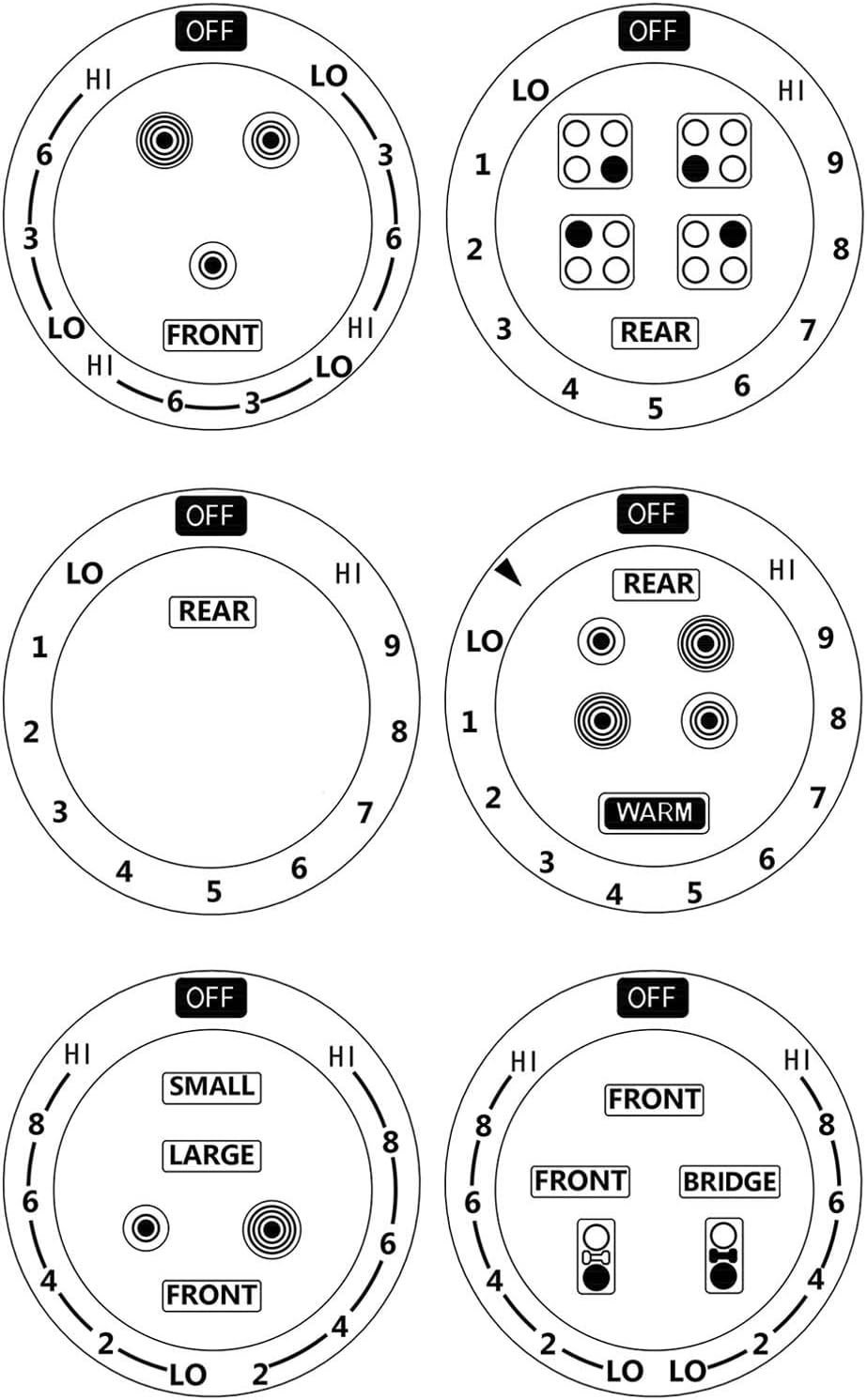 MANWU 6 Stove dials Sticker for Burner cooktop hob Cooker top Oven Replacement Adhesive knob Symbols (Black Print ON Clear for Silver, White or Light Coloured Cooker Tops) MANWU 6 Stove dials Sticker for Burner cooktop hob Cooker top Oven Replacement Adhesive knob Symbols (Black Print ON Clear for Silver, White or Light Coloured Cooker Tops)