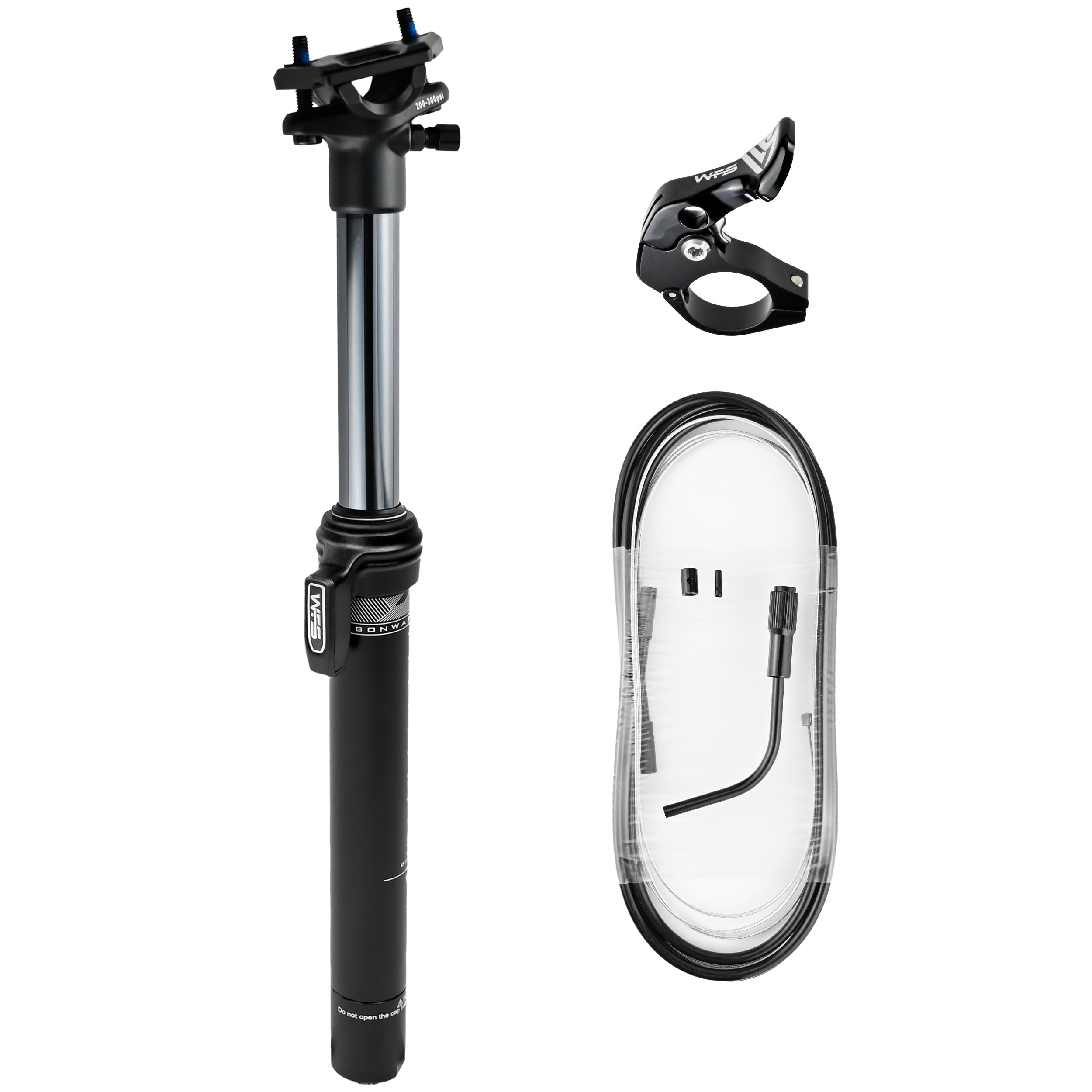 WFS Ventra Air Adjustable Suspension External Dropper Post 27.2x380, Black