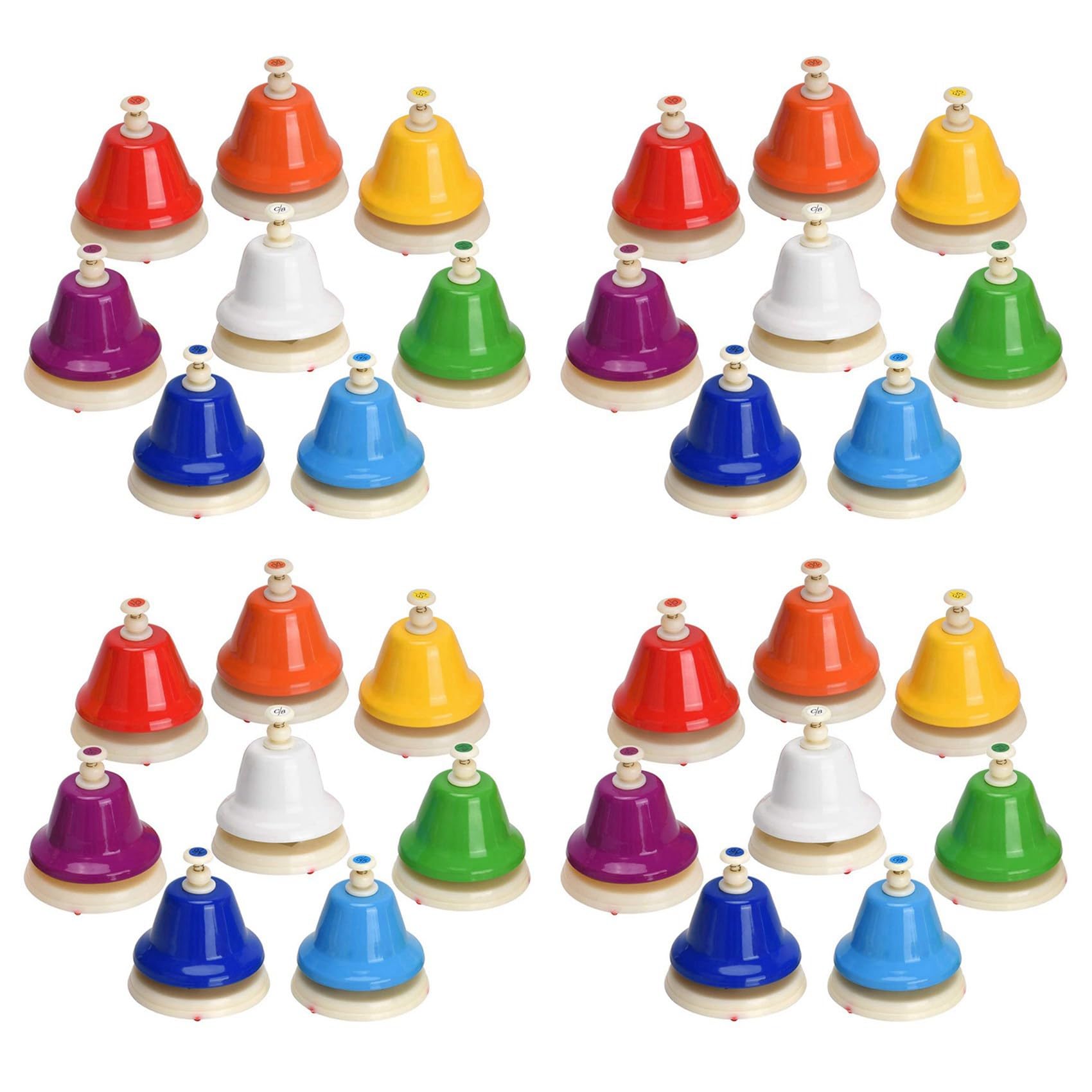 4 campanas de mesa, 8 tonos, campanas diatónicas de metal, campanas de música de iris, aprendizaje musical que enseña instrumentos de percusión