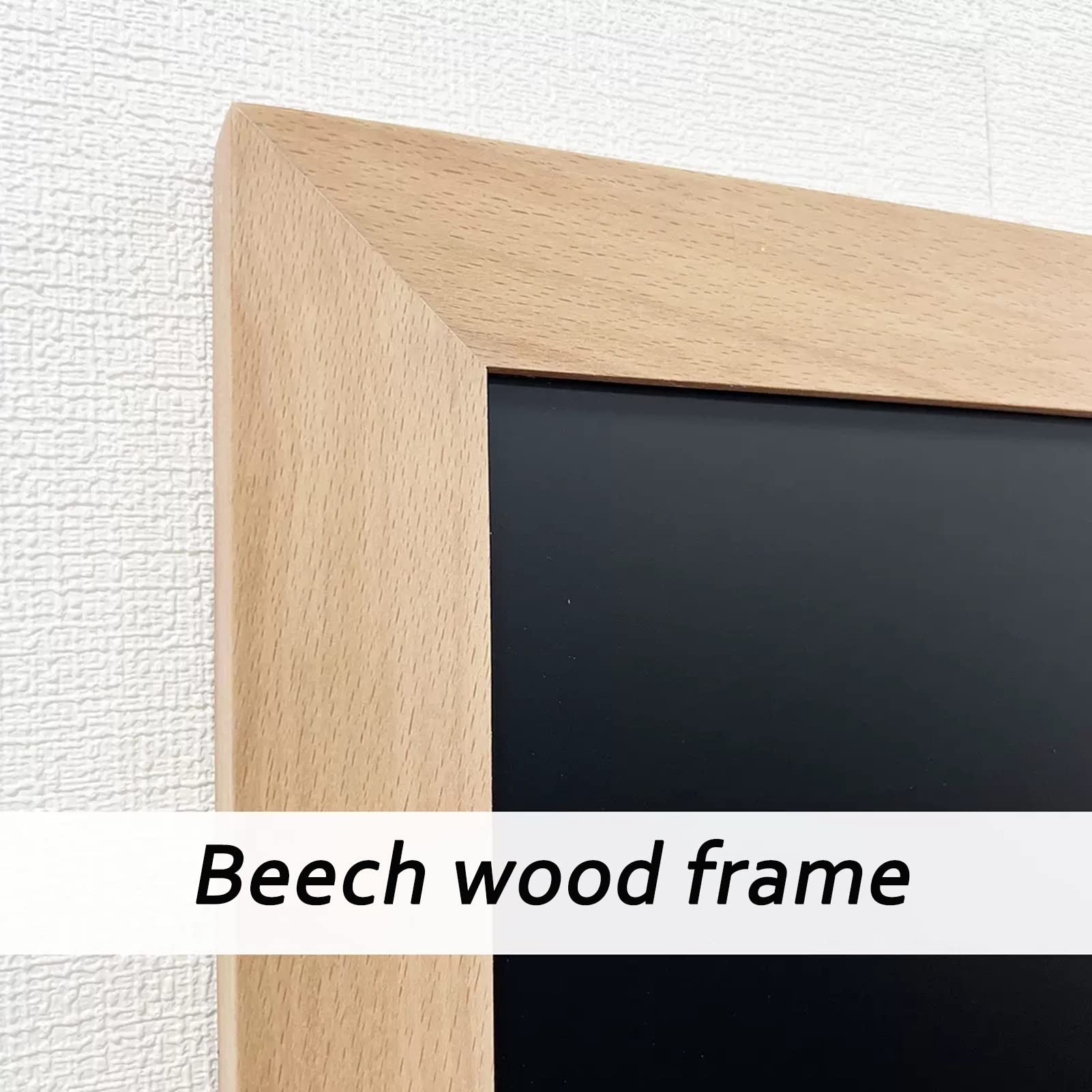 Letrero De Pizarra Montado En La Pared con Marco De Madera De Haya Curvada, 23.6 X 35.4 Pulgadas, para Decoración De La Cocina del Hogar, Bodas, Menús De Restaurantes
