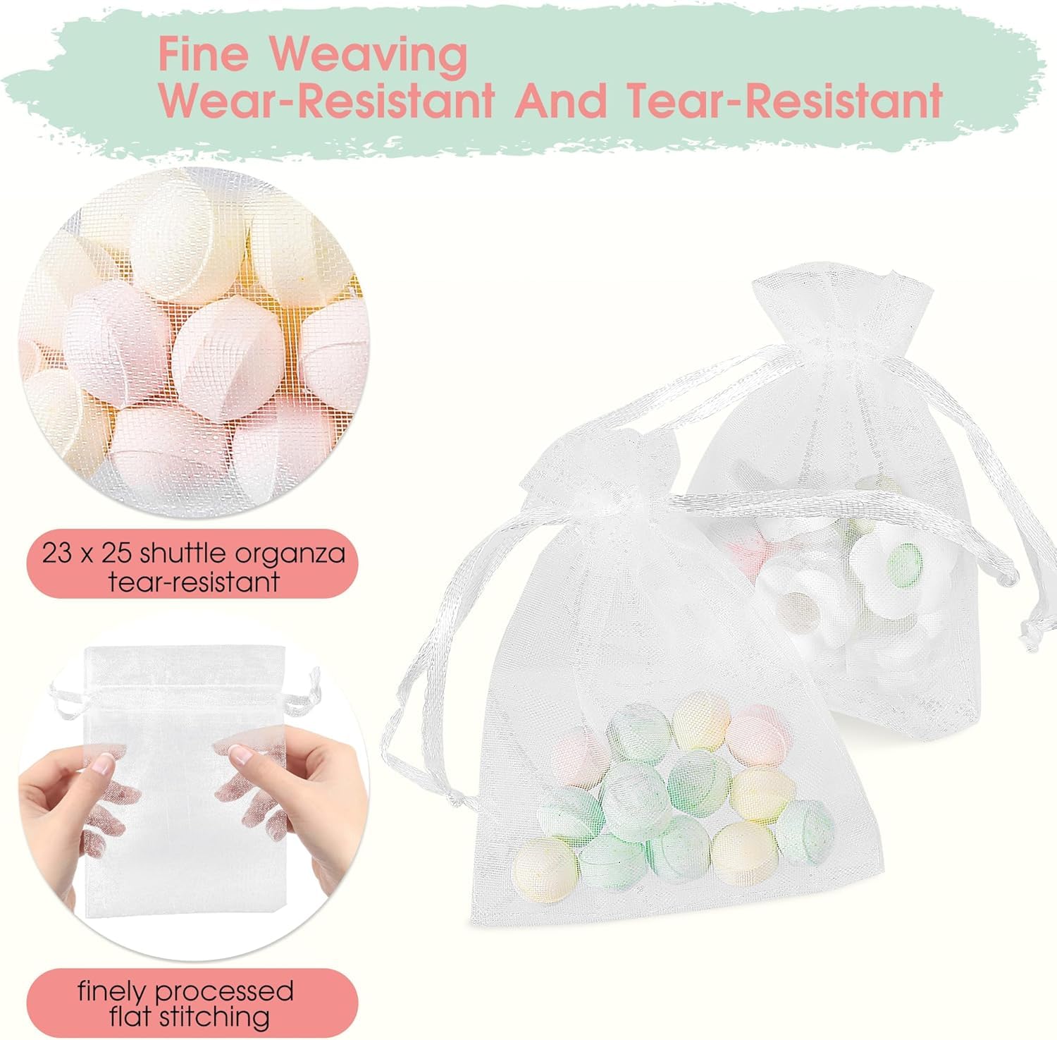 100 Sztuk 10x15 Cm Organza Pouch, Z Sznurkiem Do Zaciągania, Idealne Do Przechowywania Biżuterii, Upominków Ślubnych, Cukierków, Perfum, Lub Suszonej Lawendy
