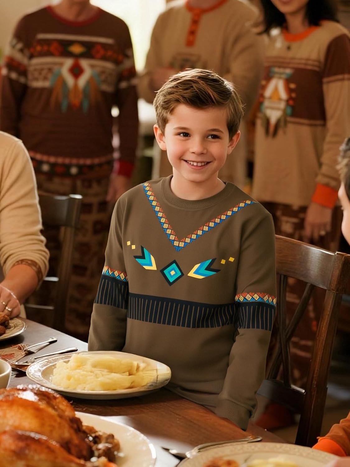 A&J DESIGN Pure Cotton Printed Pjs for 2-14 Years Kids, 2-Piece Long-Sleeved Pajamas Set - Image 2