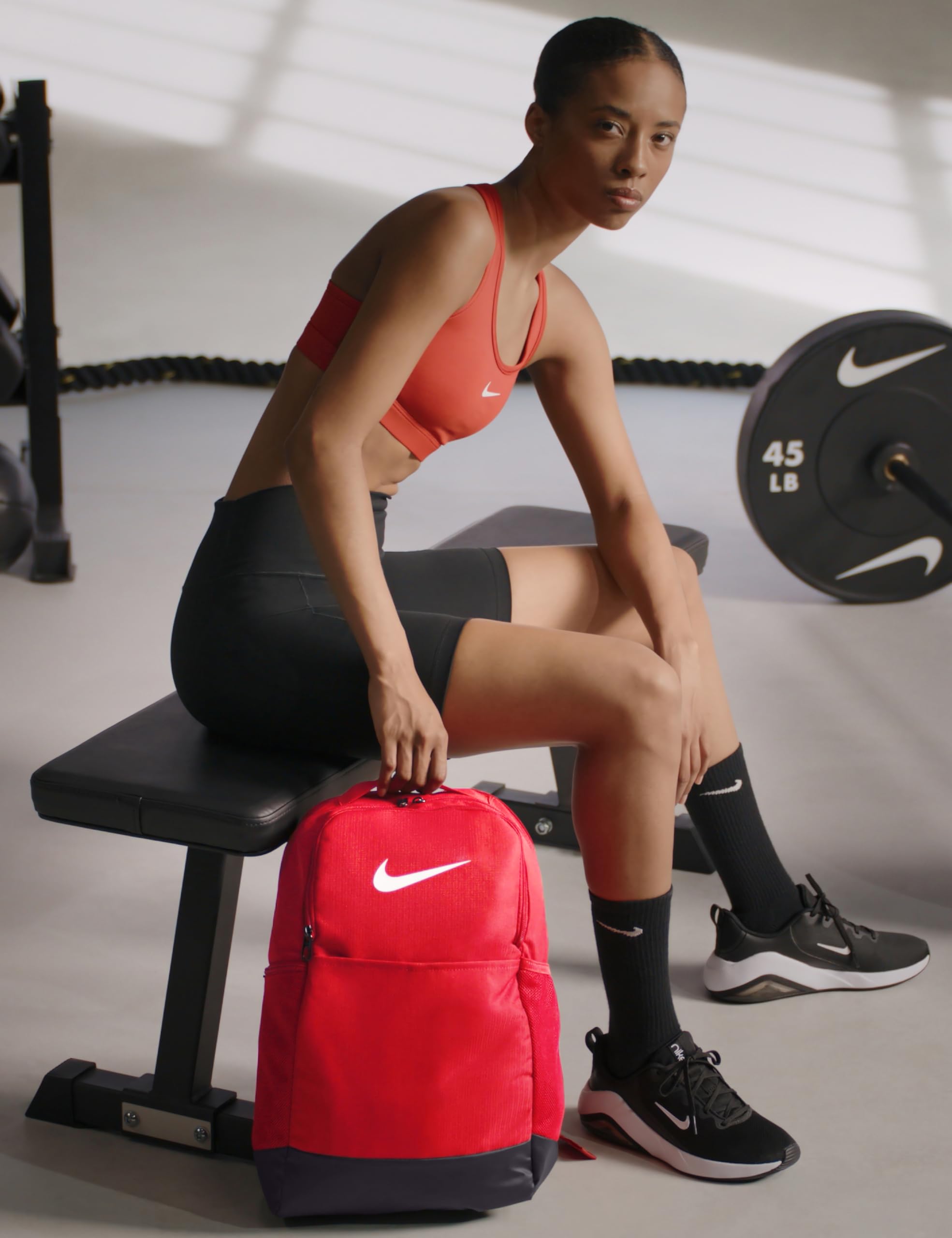 Nike Brasilia 9.5 - Mochila de entrenamiento unisex para adultos, rojo/negro/blanco (University Red/Black/White), M, Brasilia 9.5