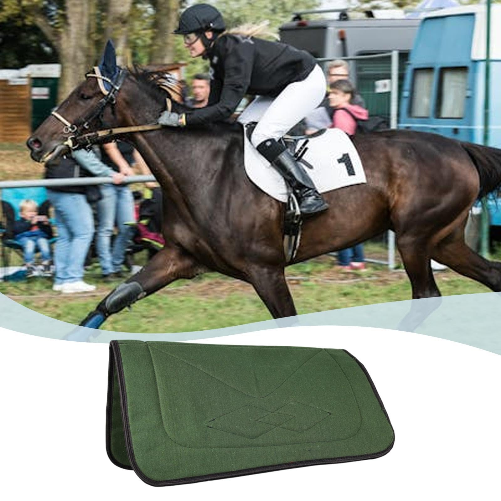 Protector de Silla de Montar para Caballo, Absorbente del Sudor, Transpirable, Resistente a La Abrasión, Antideslizante, para Competición Y Deporte.
