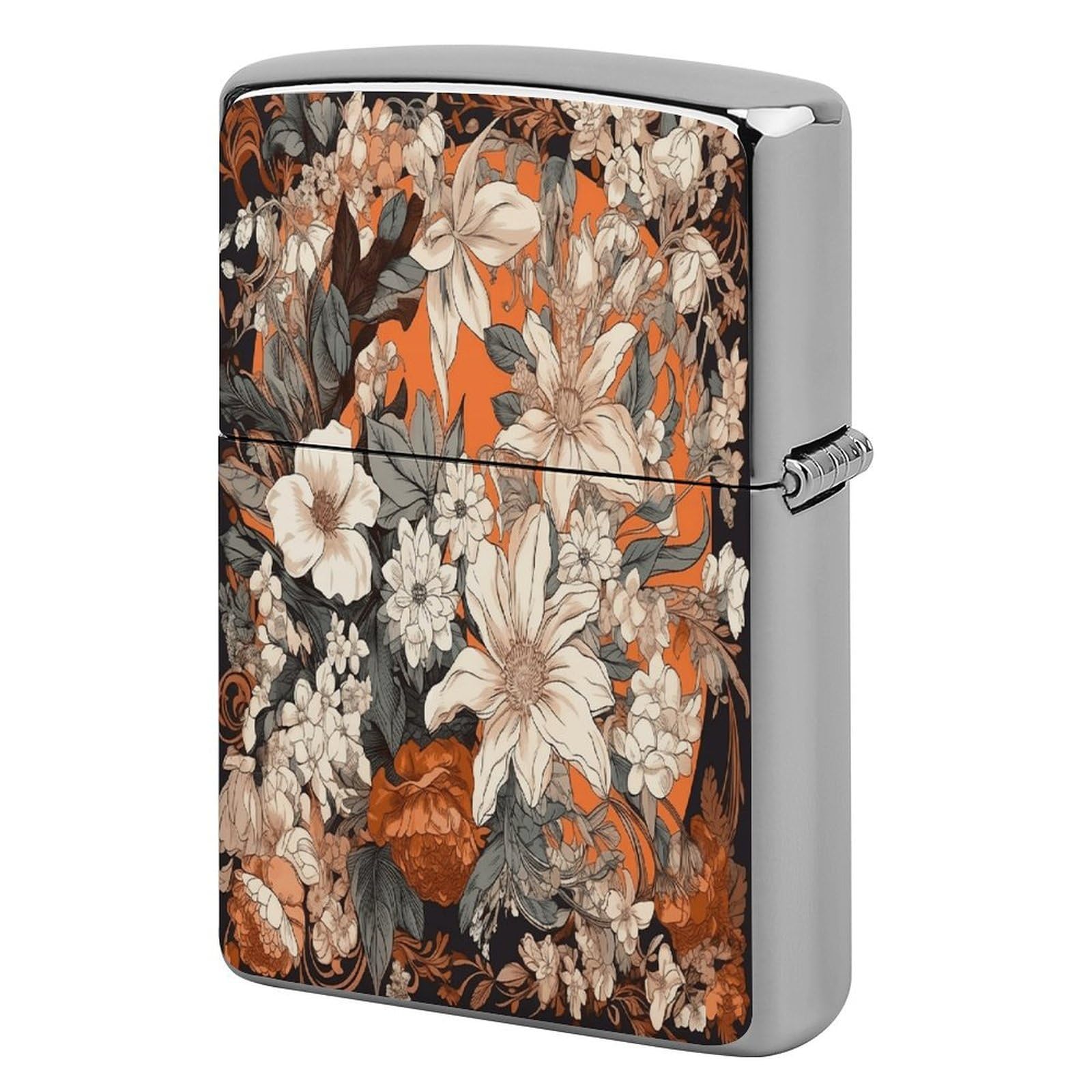 Fekiloot Style Orange And White Lighter Case Cover Metal Lighter Case