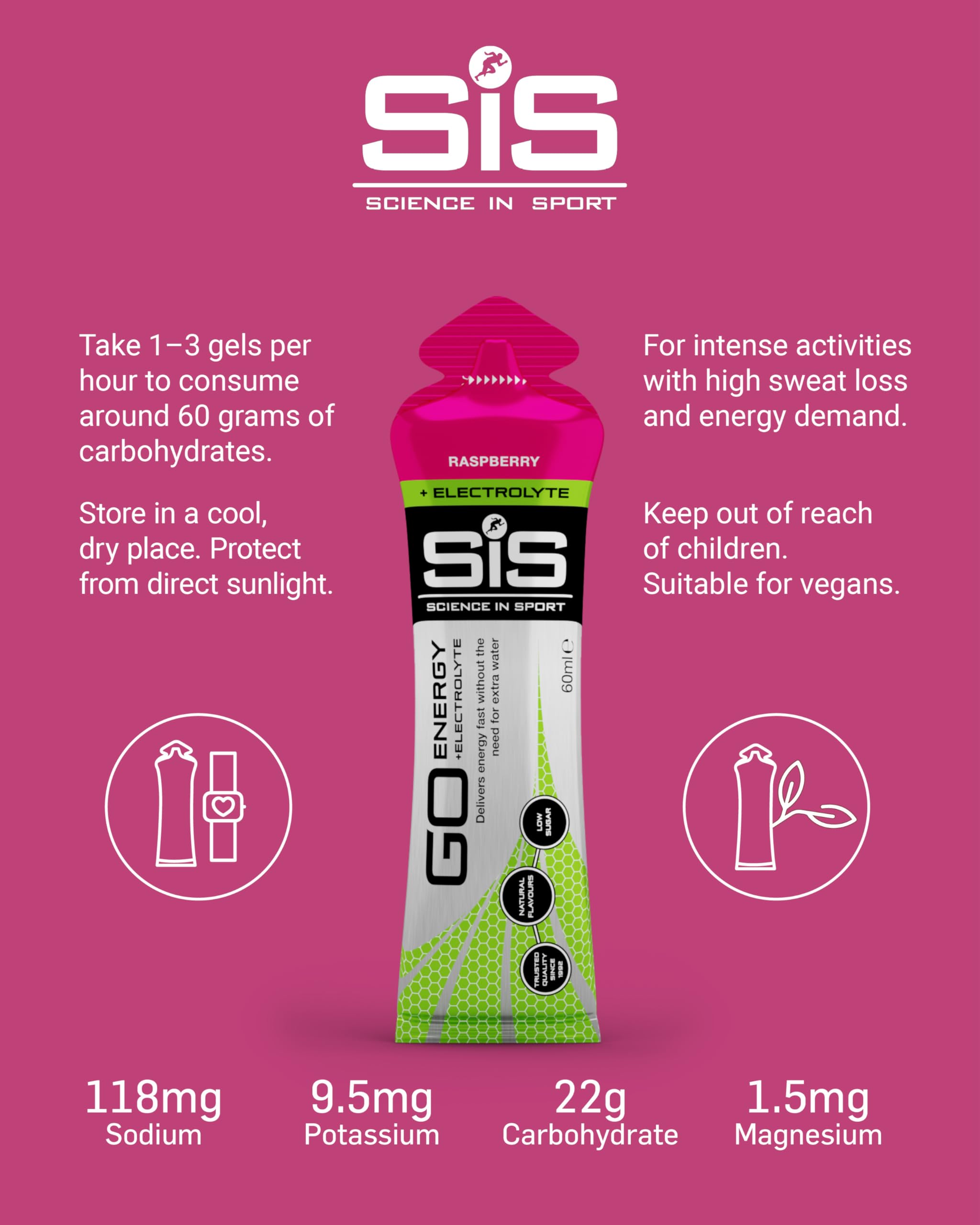 Science in Sport GO Gel + Elettroliti, Lampone, 30 x 60ml