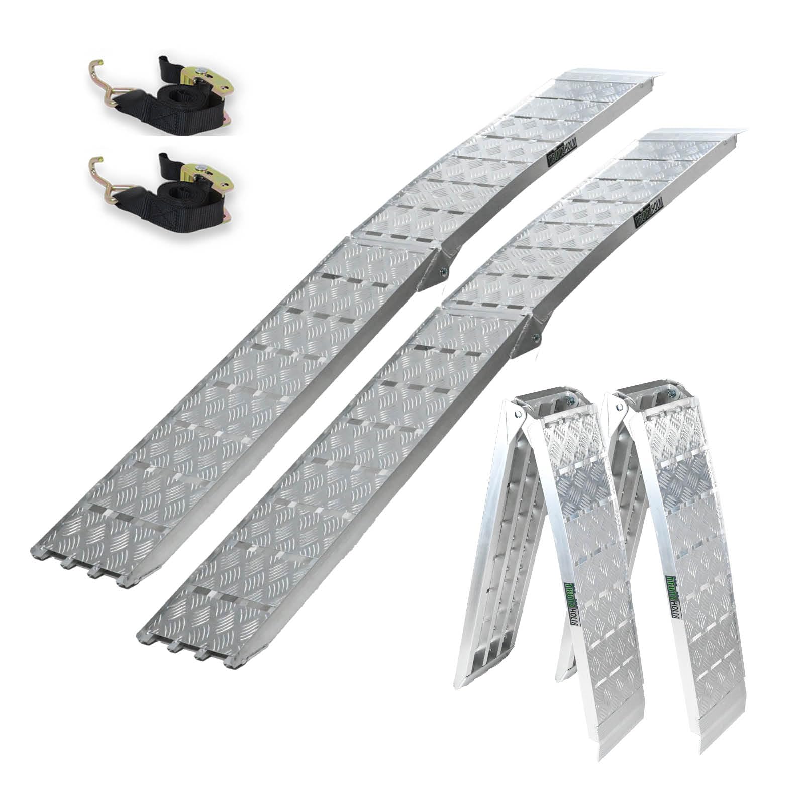 TRUTZHOLM 2 x Alu Auffahrrampe klappbar 226 cm Traglast 1360 kg Motorradrampen Verladerampen Heavy Duty Rampe exrtra leicht