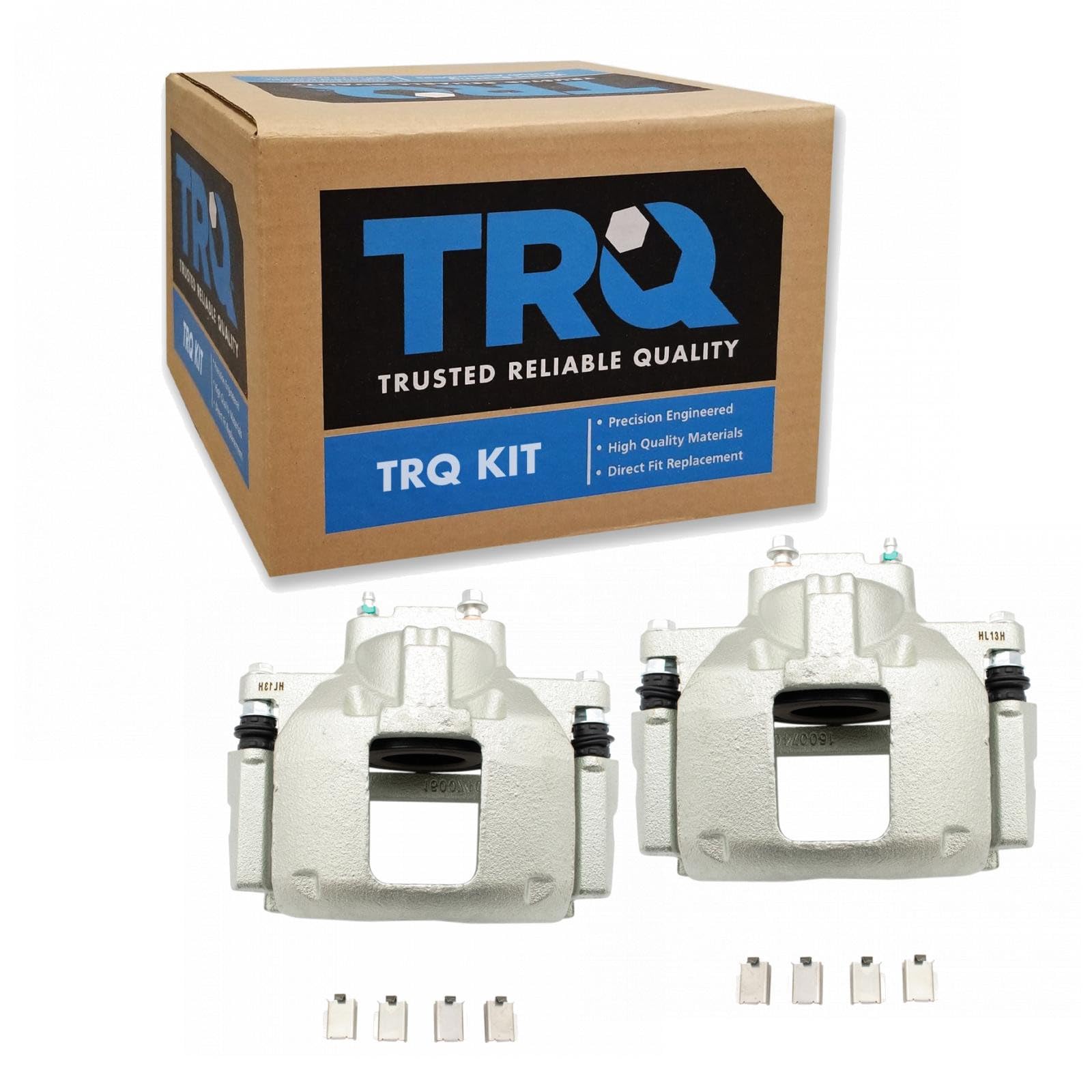 TRQ Front Brake Caliper Set Compatible with 08-16 Chrysler 07-16 Dodge 07-18 Jeep 12-15 Ram 09-14 Volkswagen