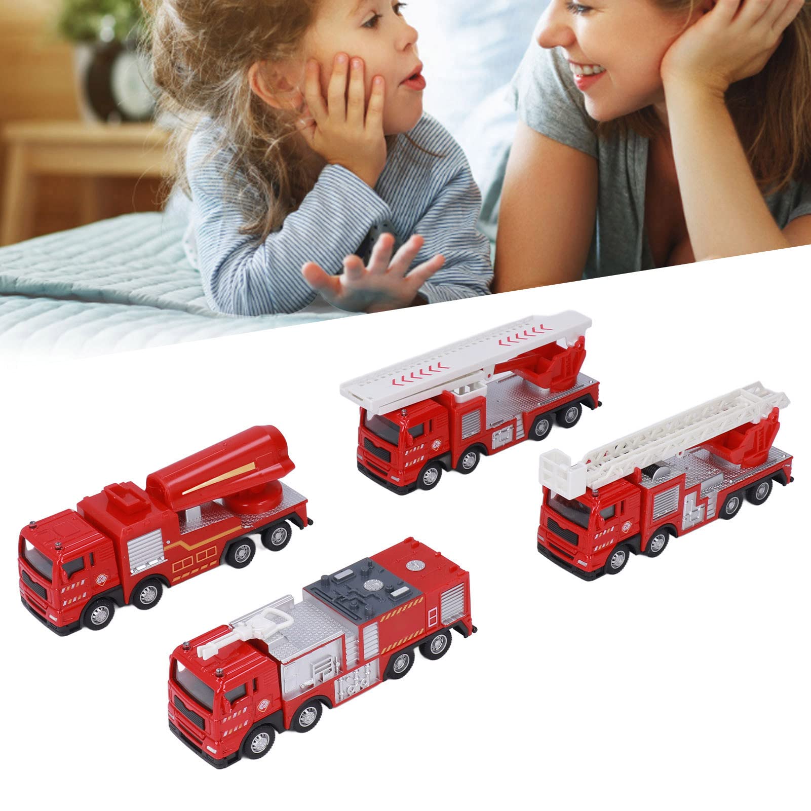 Set di Giocattoli per Camion dei Pompieri, Veicoli Colorati per Vigili del Fuoco, Coltiva la Consapevolezza della Sicurezza per i Bambini, Lega e Plastica Antiruggine, Perfetto per la Casa e