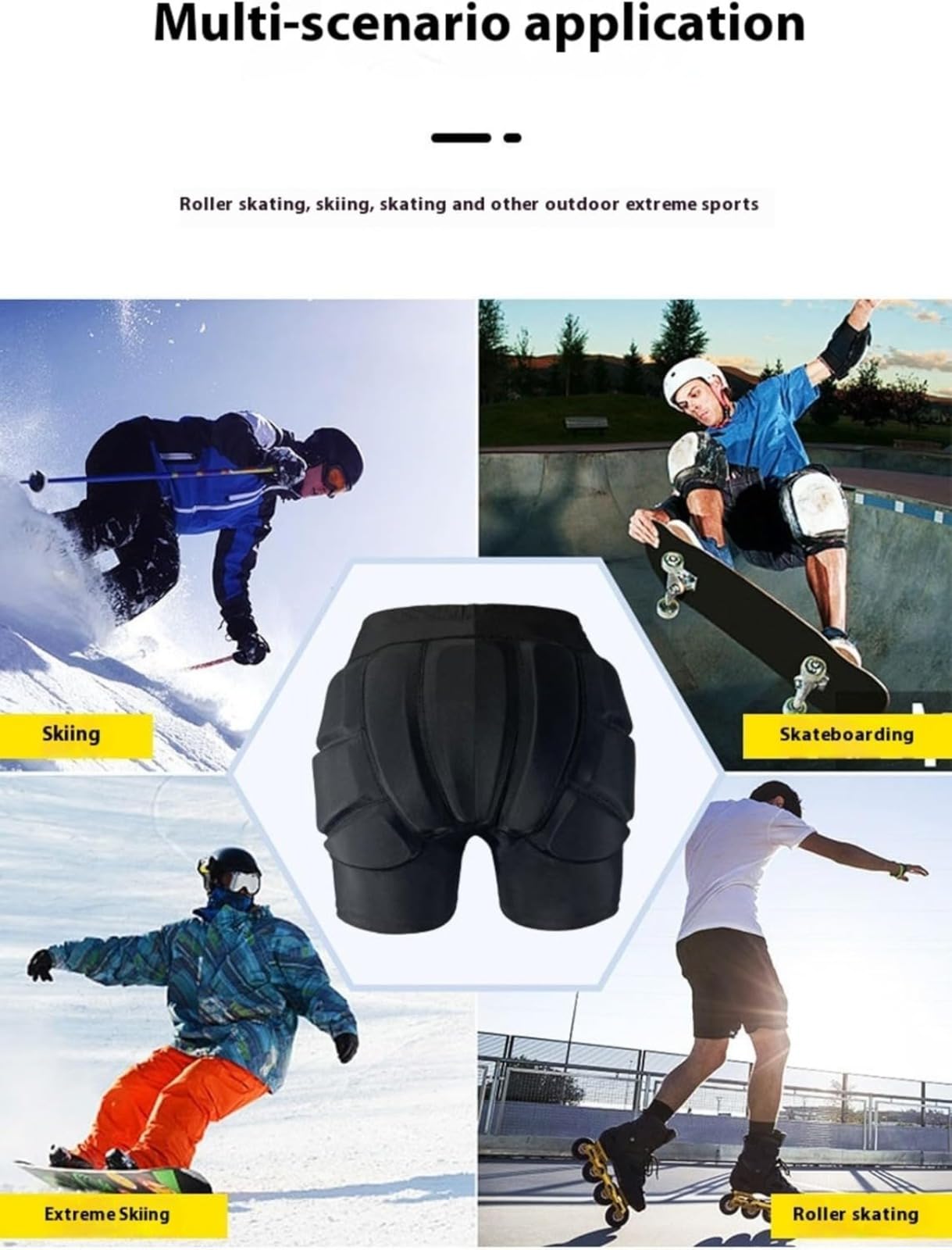 Pantaloni protettivi per bambini, cuscinetti per pattini a rotelle, protezione 3D, pantaloncini imbottiti per pattinaggio e sci, protezione dei fianchi EVA, cuscinetti