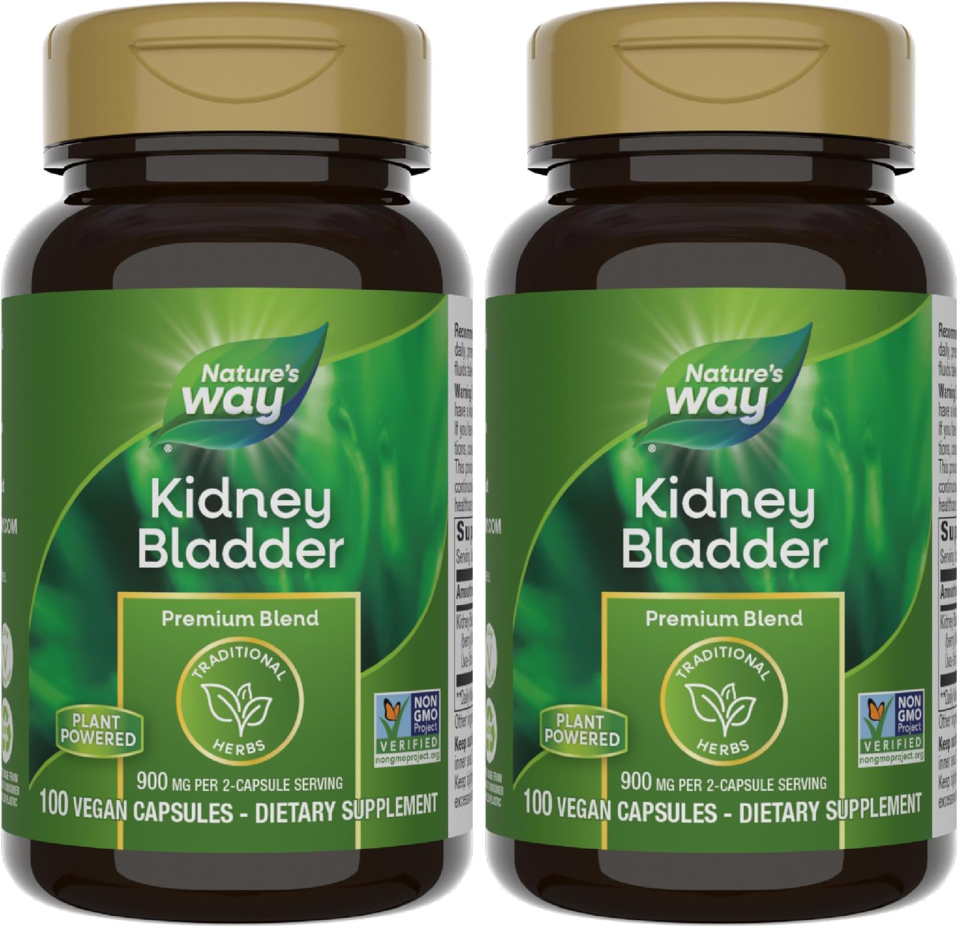 Nature's Way Kidney Bladder, Traditional Herbs Supplement, 900mg Per Serving, 100 Vegan Capsules (Pack of 2)