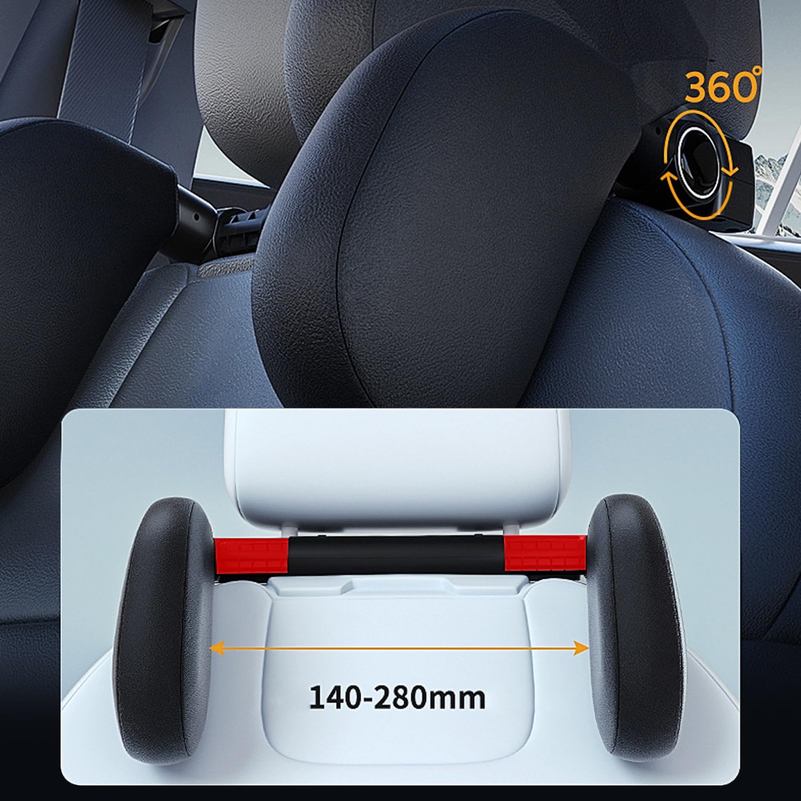 Poggiatesta Auto Regolabile 180° Con Portacellulare E Aromaterapia - Per Bambini E Adulti - Foto 11