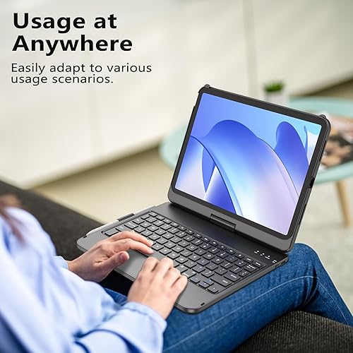 Miniatura 6 de TQQ Funda de teclado táctil para iPad de 10.9 pulgadas (10.9 pulgadas, 2022), funda para iPad de 10. generación con teclado, cubierta protectora