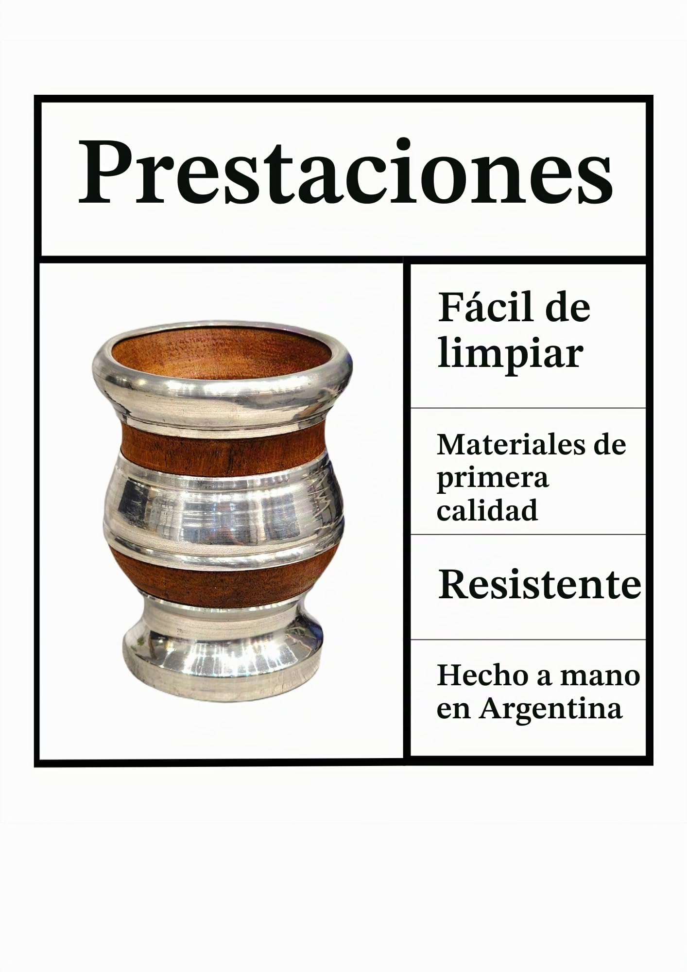 Mate Madera Algarrobo Argentino, Mate Argentino con Bombilla de Acero Inoxidable, Hecho a Mano por Artesanos Argentinos, Calabaza Gourd Cup