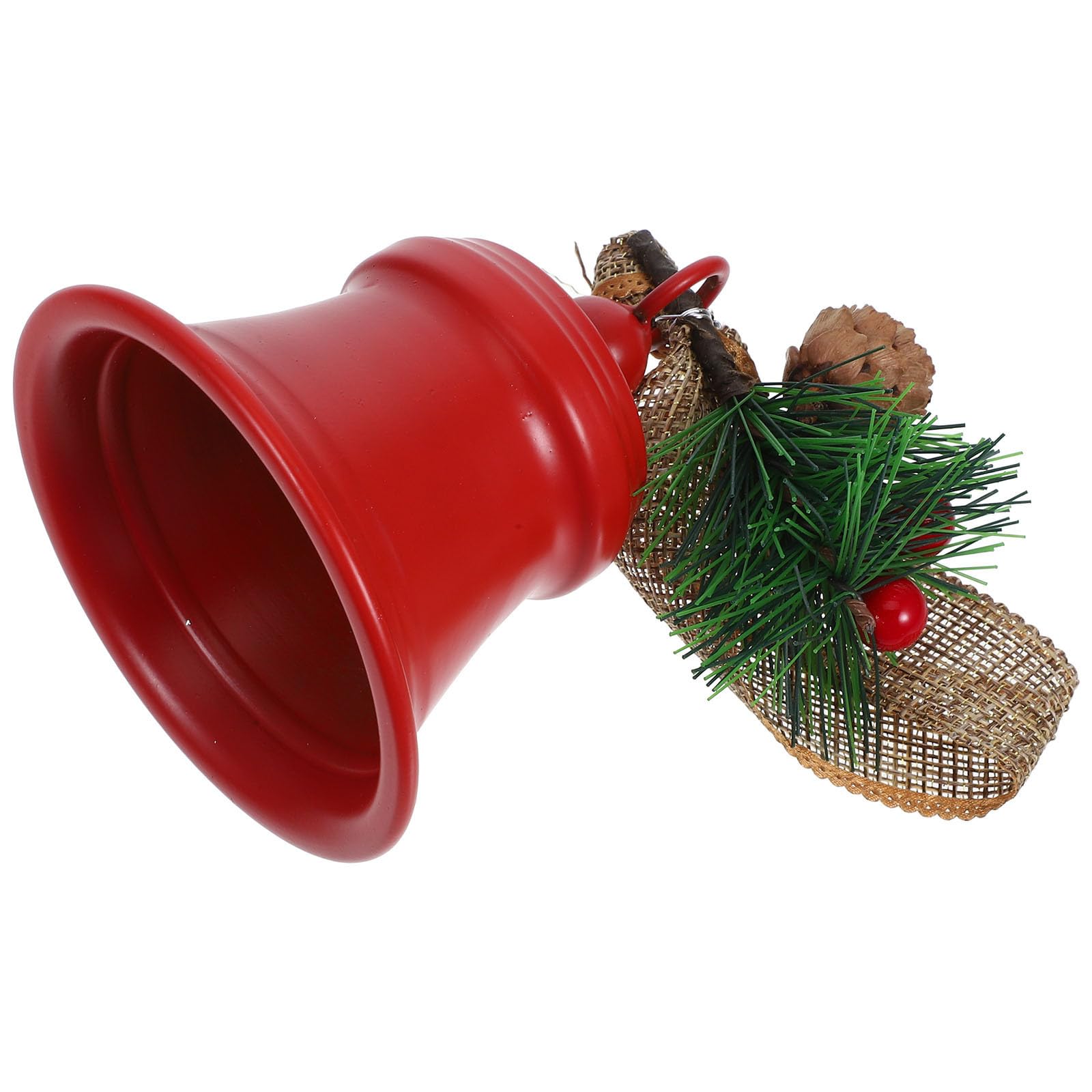TOYANDONA 4 Piezas Campana Navideña de Hierro Roja Colgante para Puerta,