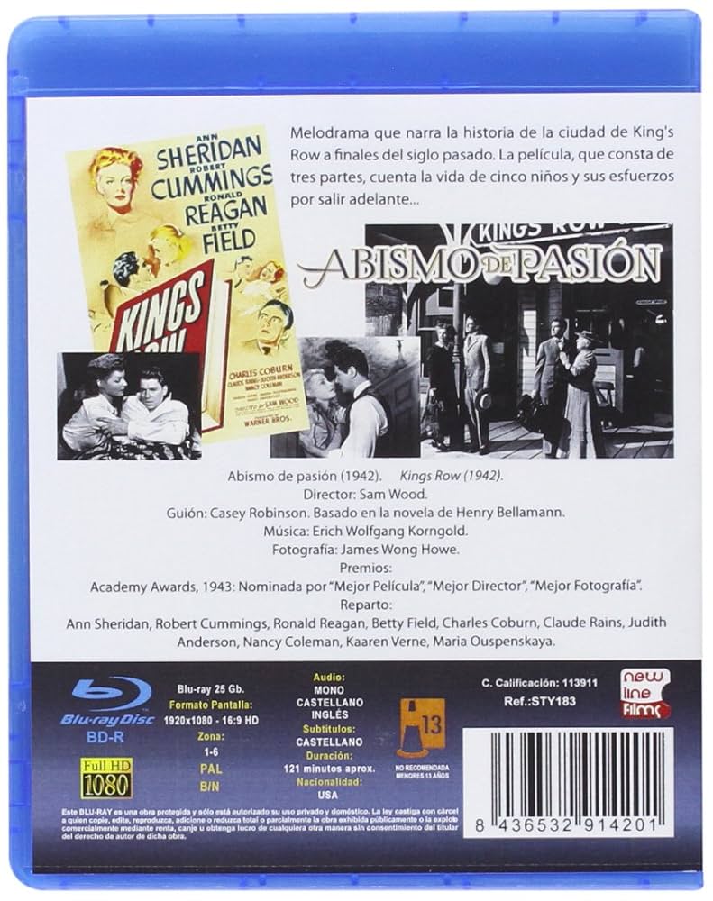 Abismo de Pasión BD 1942 Kings Row [Blu-ray]: Amazon.es: Ann