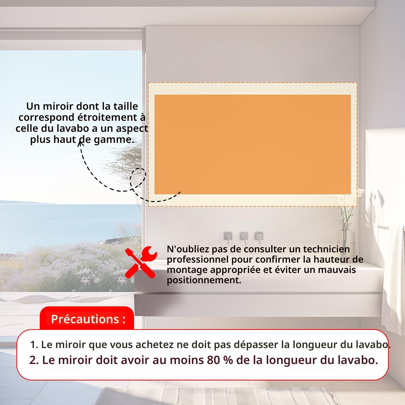 LUVODI Miroir Salle de Bain LED 120x60cm avec Bluetooth 5.2, Horloge, Éclairage Intégré, Rétroéclairage, 4 Boutons, Gradable, Connecté IP65, Mémoire Antibué
