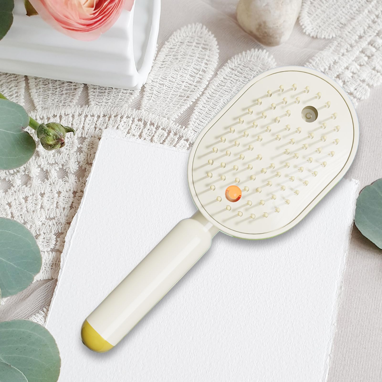 Wasserspray Haarbürste, Vibrations-Nebelkamm mit Rotlicht & elektrischem Luftkissen, Ideal für Frauen & Mädchen zum -Spa, Reinigung, Pflege & Styling