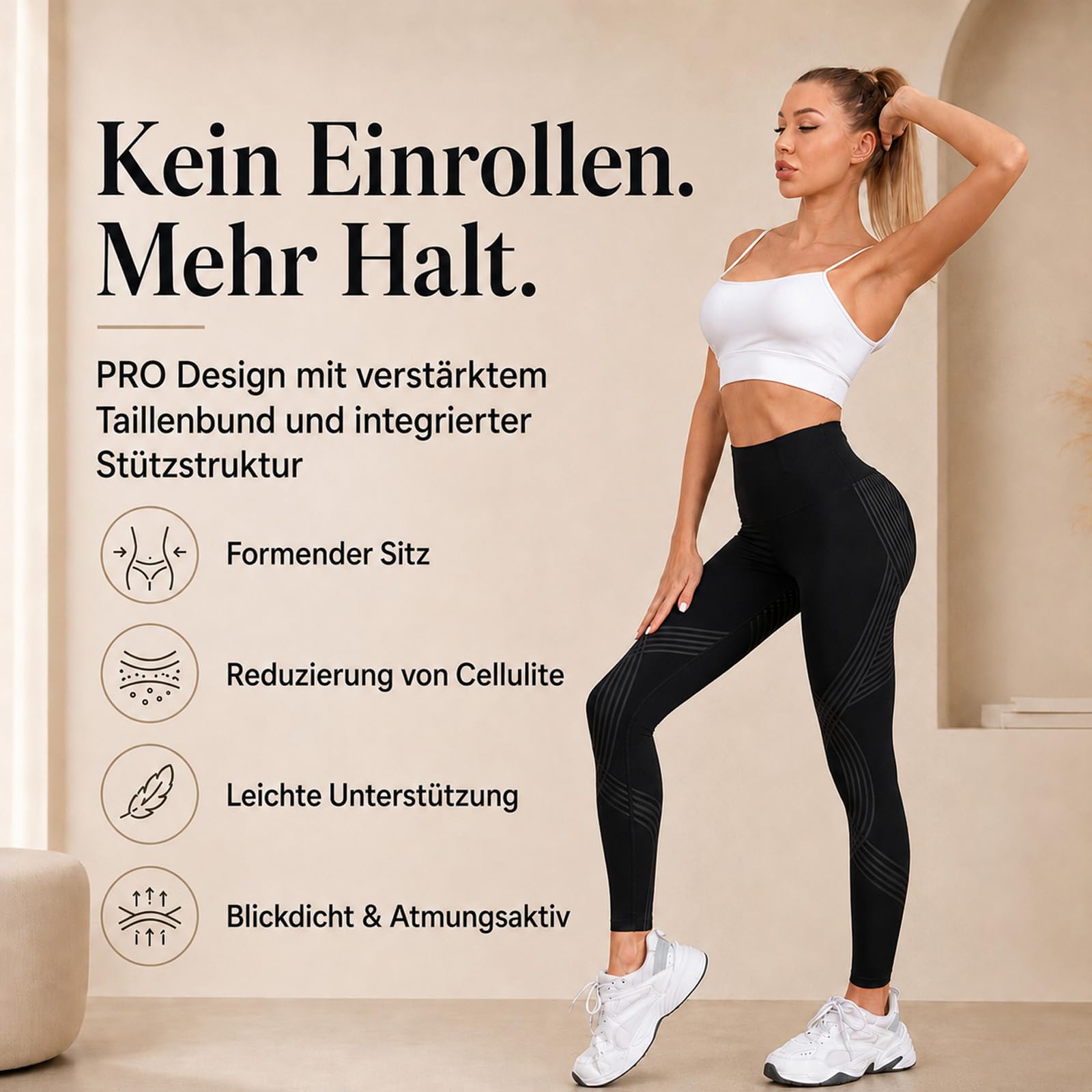 Cellumove 3D Leggings Lipödem PRO Damen Anti Cellulite Kompression Leggings, Bequeme Kompressionsleggins Push Up Für Sport, Sportleggings Lang Blickdicht