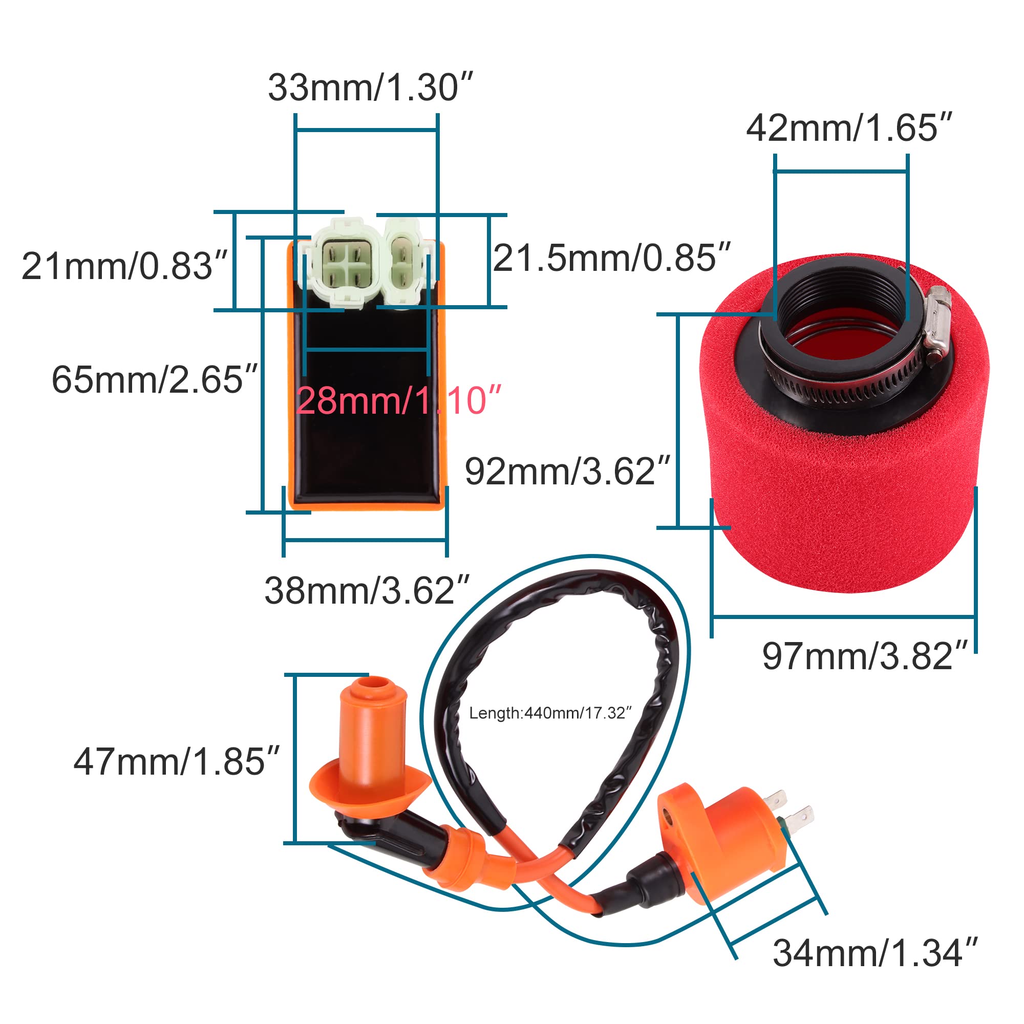 GOOFIT Bobina di accensione CA con Scatola CDI a 6 Pin 50cc 125cc 150cca Adatta sostituzione per Scooter da Corsa Cinese ad Alte Prestazioni GY6