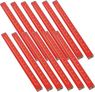 HONMEET 50 Peças Ferramentas Lápis Mecânicos Lápis Para Carpintaria Lápis Com Escala Buraco Profundo Lápis De Carpinteiro Pintura Lápis Núcleo Marcador Caneta Lápis Preto Núcleo Ajustável