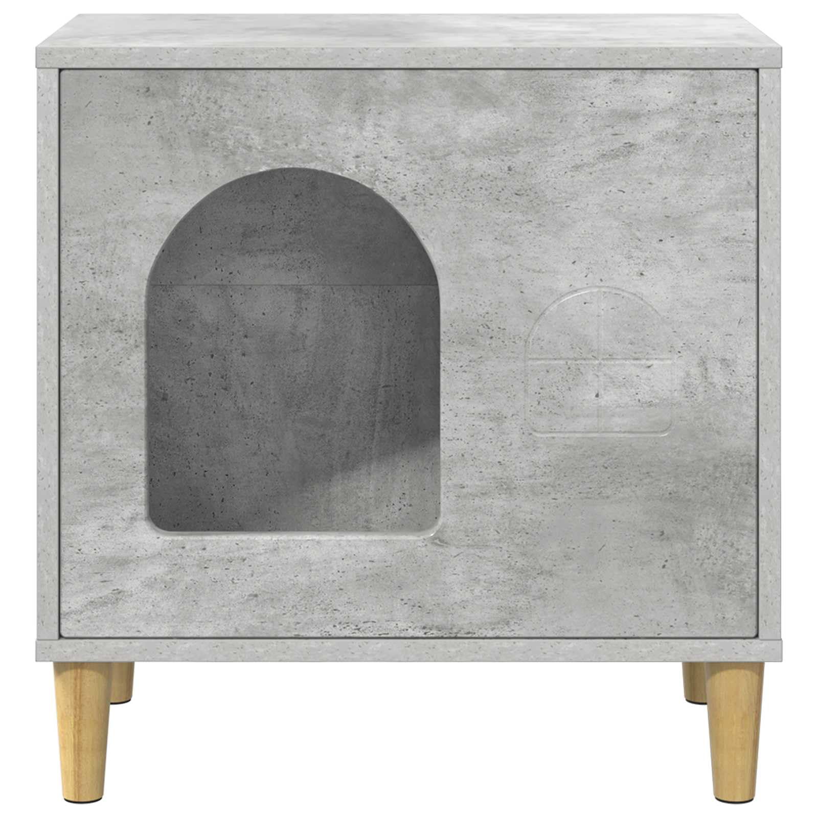 Casetta per gatti in cemento, 51 x 30 x 52 cm, per interni, con kit di montaggio, stabile rifugio e parco giochi per gatti, design moderno, facile da pulire e durevole