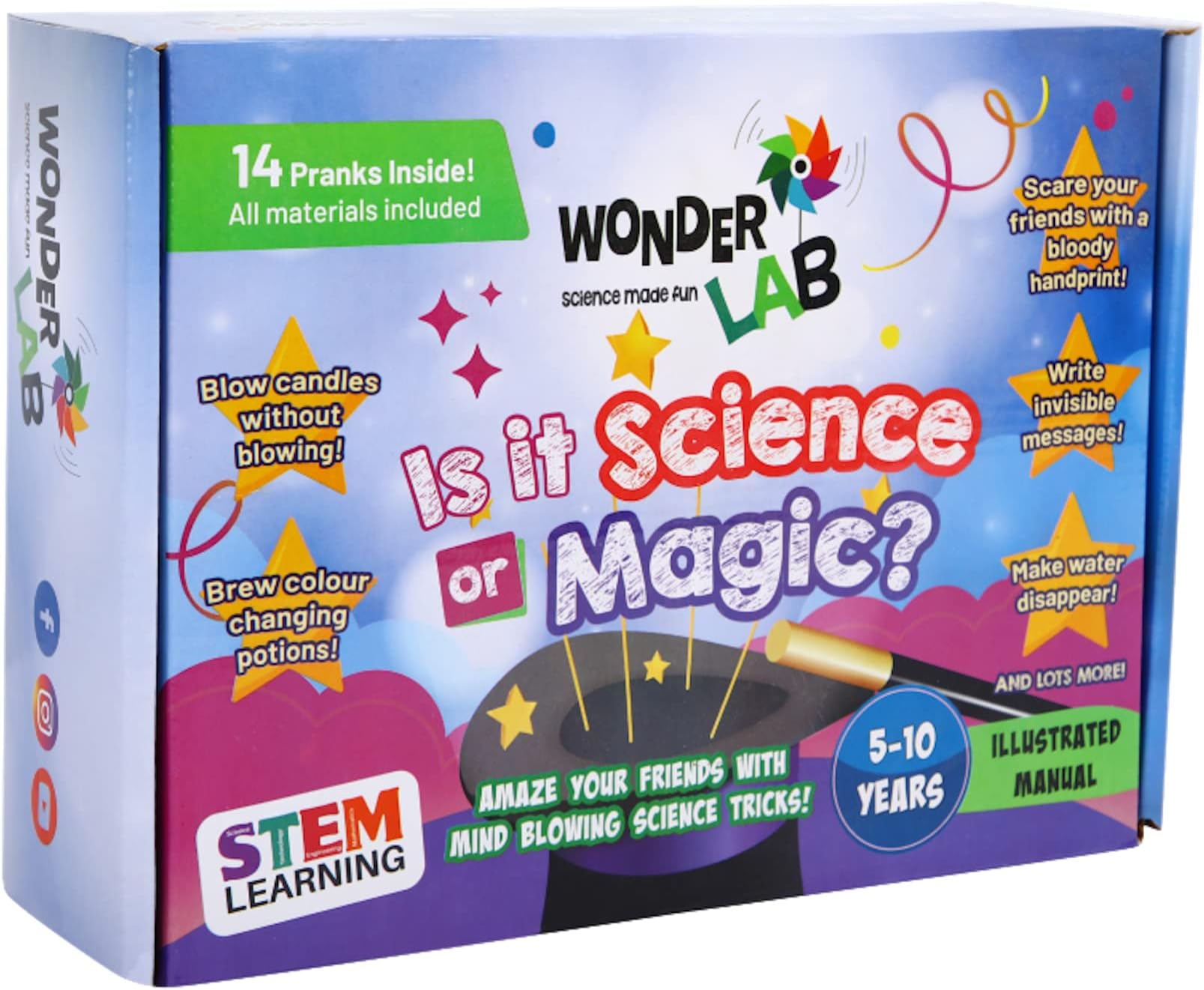 DIY Science & Magic Kit – Fun Chemistry STEM Toy for Kids (Ages 5-10), Educational Learning Set, Birthday & Return Gift for Boys & Girls