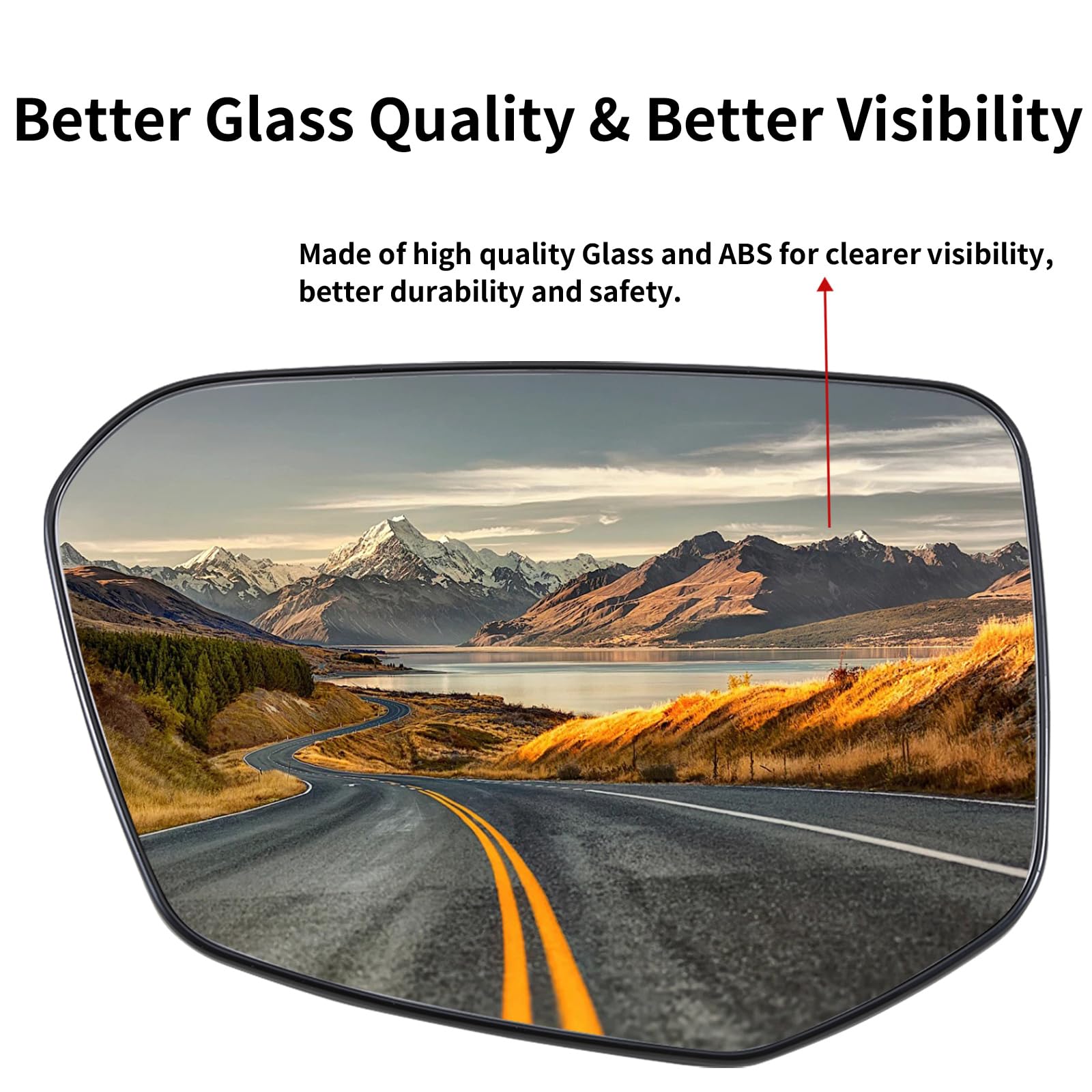 Left Driver Side Power Glass Mirror For Honda Civic 2016 2017 2018 2019 2020 – EVERESTCO Black - View #3