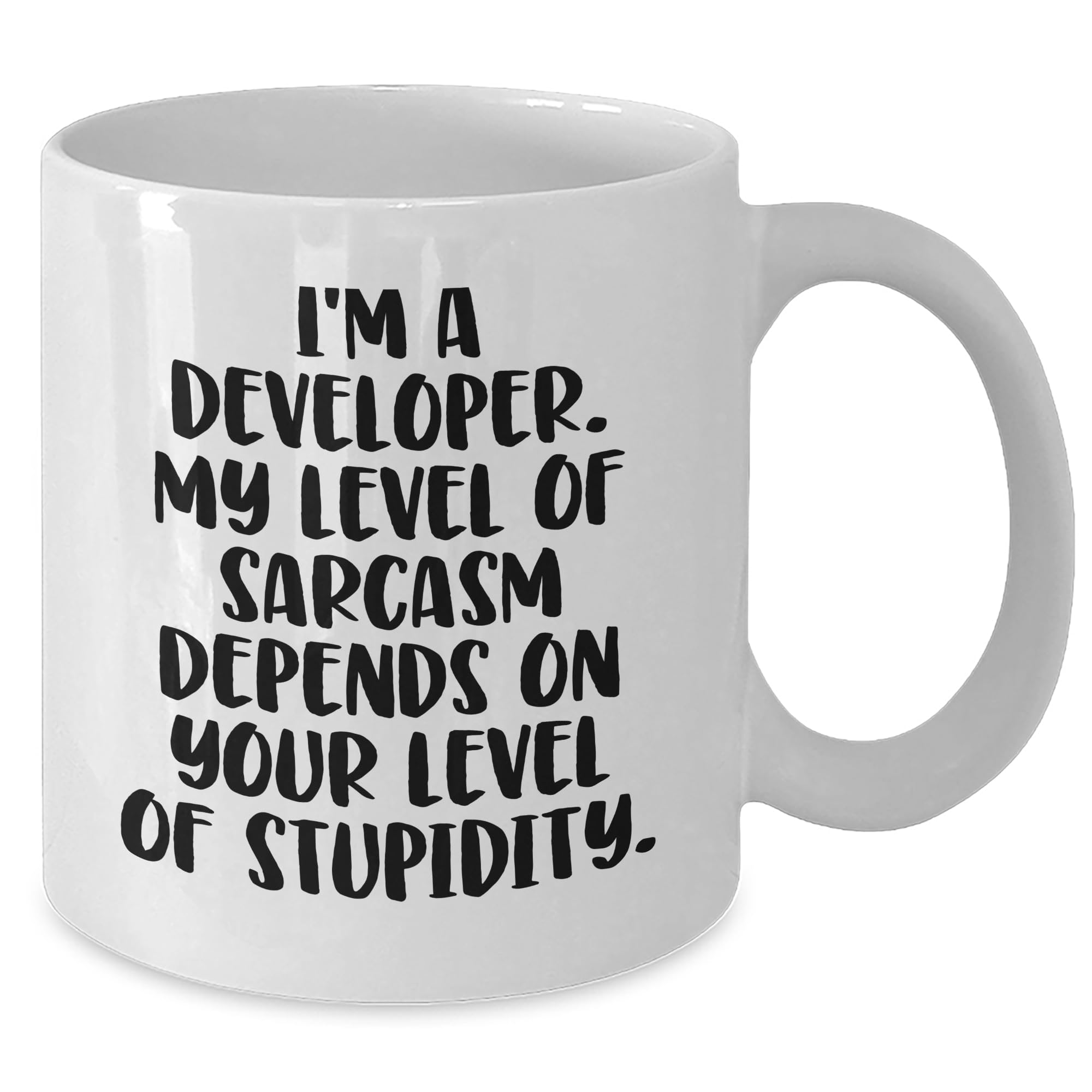 Developer Funny Mugs for Christmas Unique Gifts, Programmer Humor White Coffee Mug, Sarcastic Quote Gifts from Mom to Funny Developer Friend
