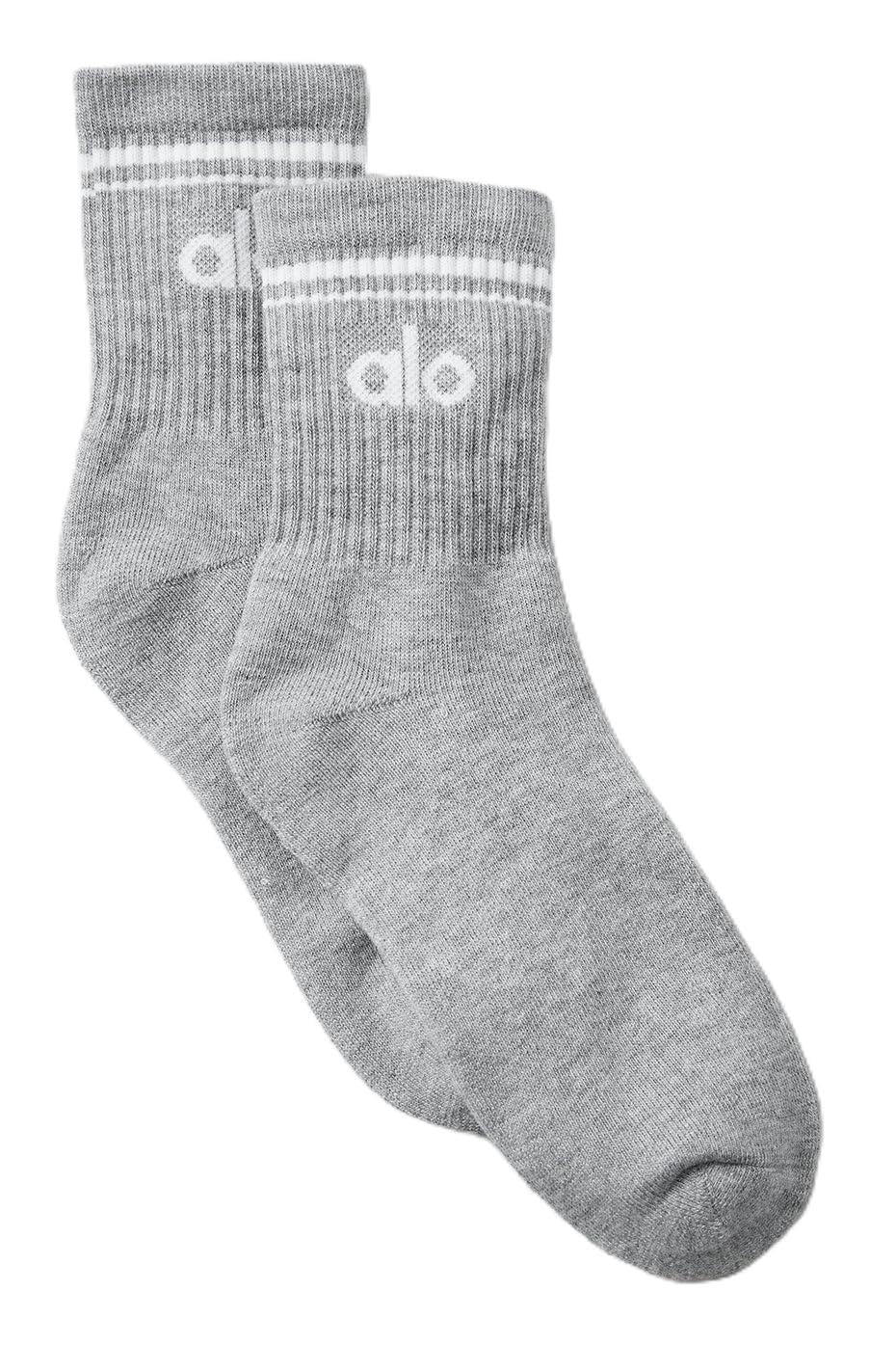 Unisex Half-Crew Throwback Sock - Athletic Heather Grey White