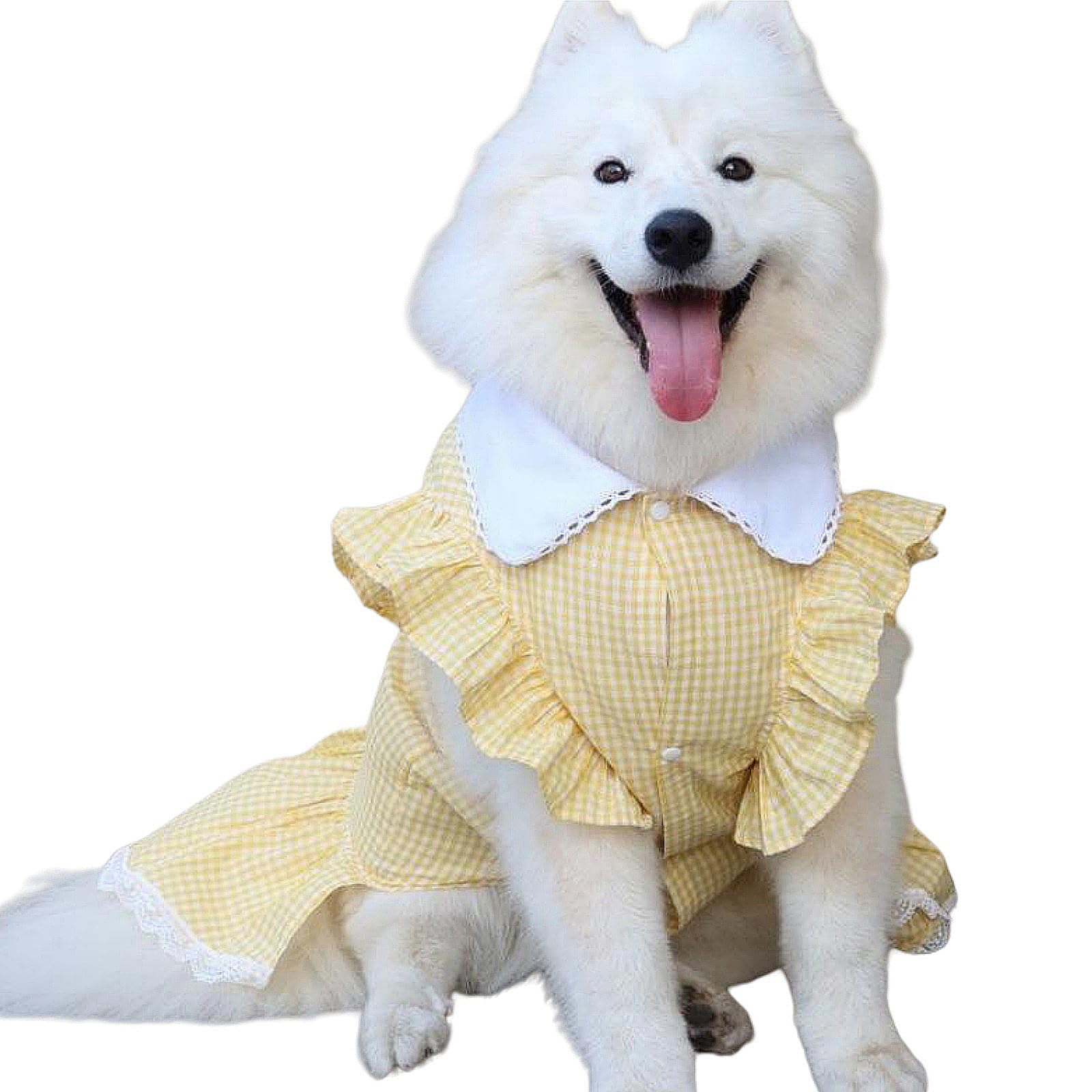 Amazon.com : UOSIA Dog Princess Dress for Large Dogs Girl Cotton Dog  Clothes Cute Puppy Plaid Dress with Lace Medium Dogs Birthday Outfit Fashion  Sweet Pet Dresses for Party HolidayYellow,6XL : Pet