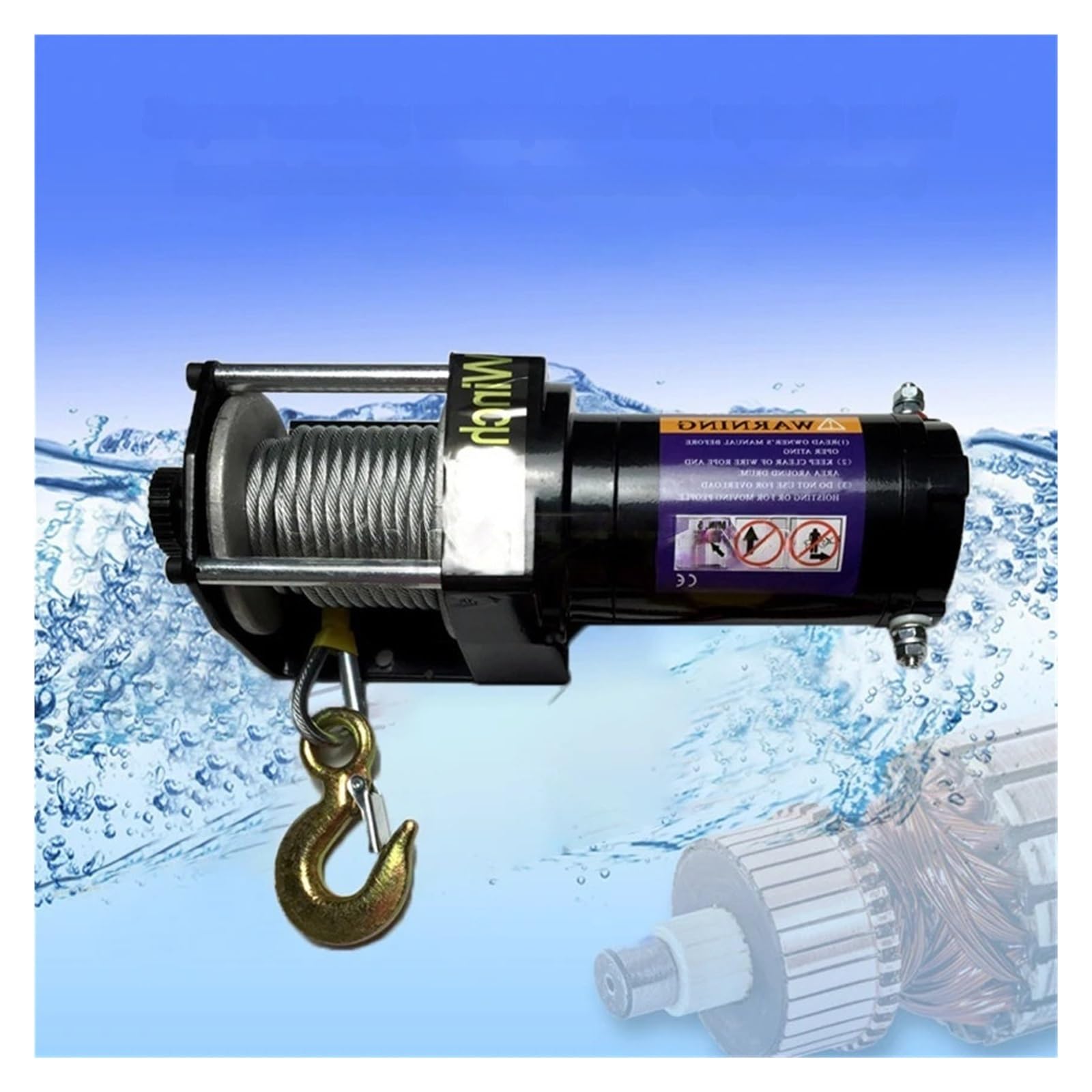 Tracción Eléctrica Campo A Través Del Torno 3000lbs 12V 24V Autorrescate Vehículo Cabrestante Elevador Polipasto