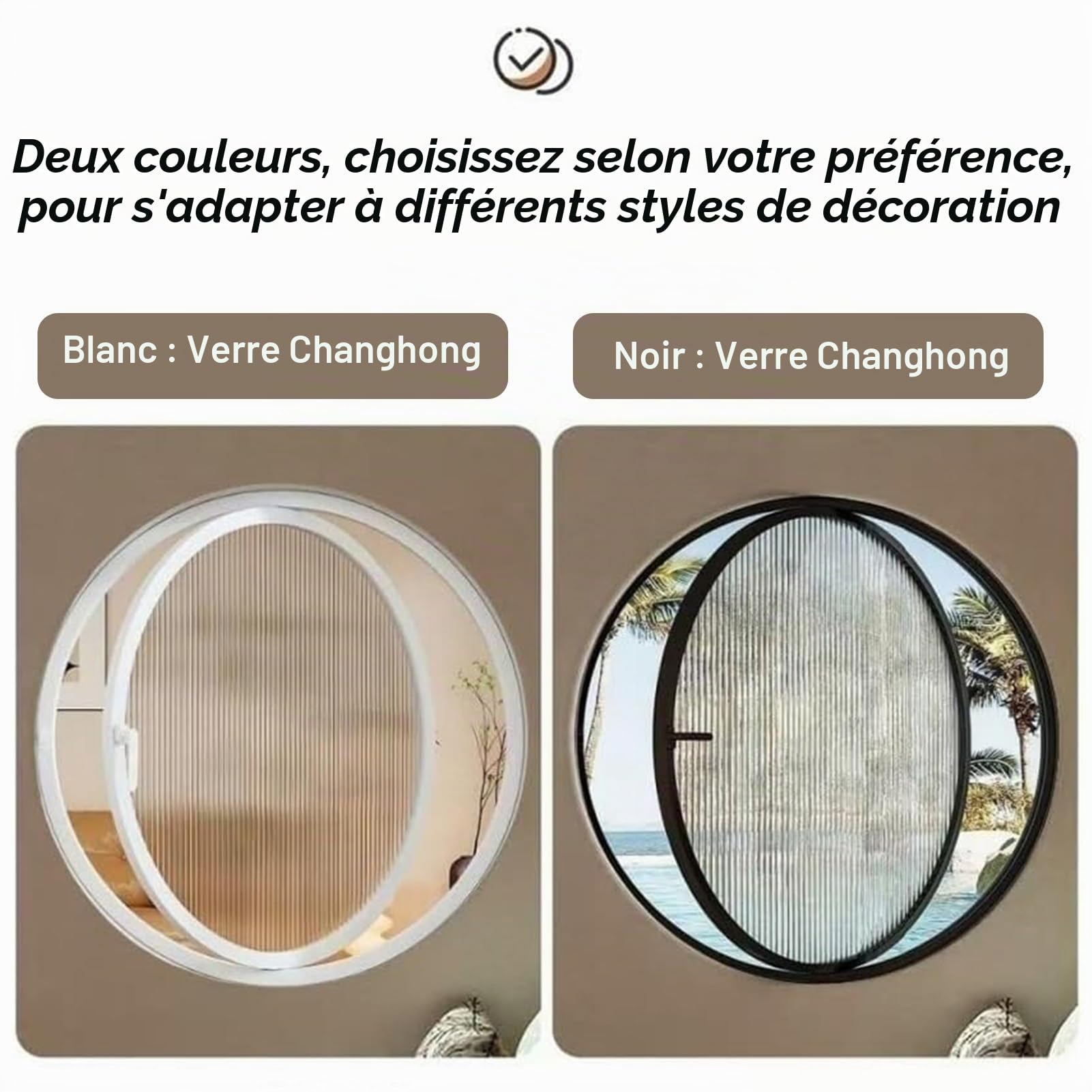 FenêTre Coulissante Fenêtres de hangar rondes rotatives à 360°, hublots en alliage d'aluminium et verre trempé rayé, fenêtre décorative de ventilation avec poignée(White,60cm/23.6")