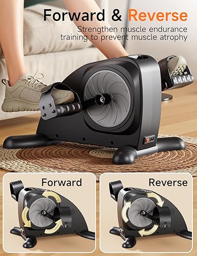 Miniatura 4 de Mini ejercitador de pedal de bicicleta estática para debajo del escritorio, ajuste motorizado, ejercitador de pedal de bicicleta para piernasbrazos