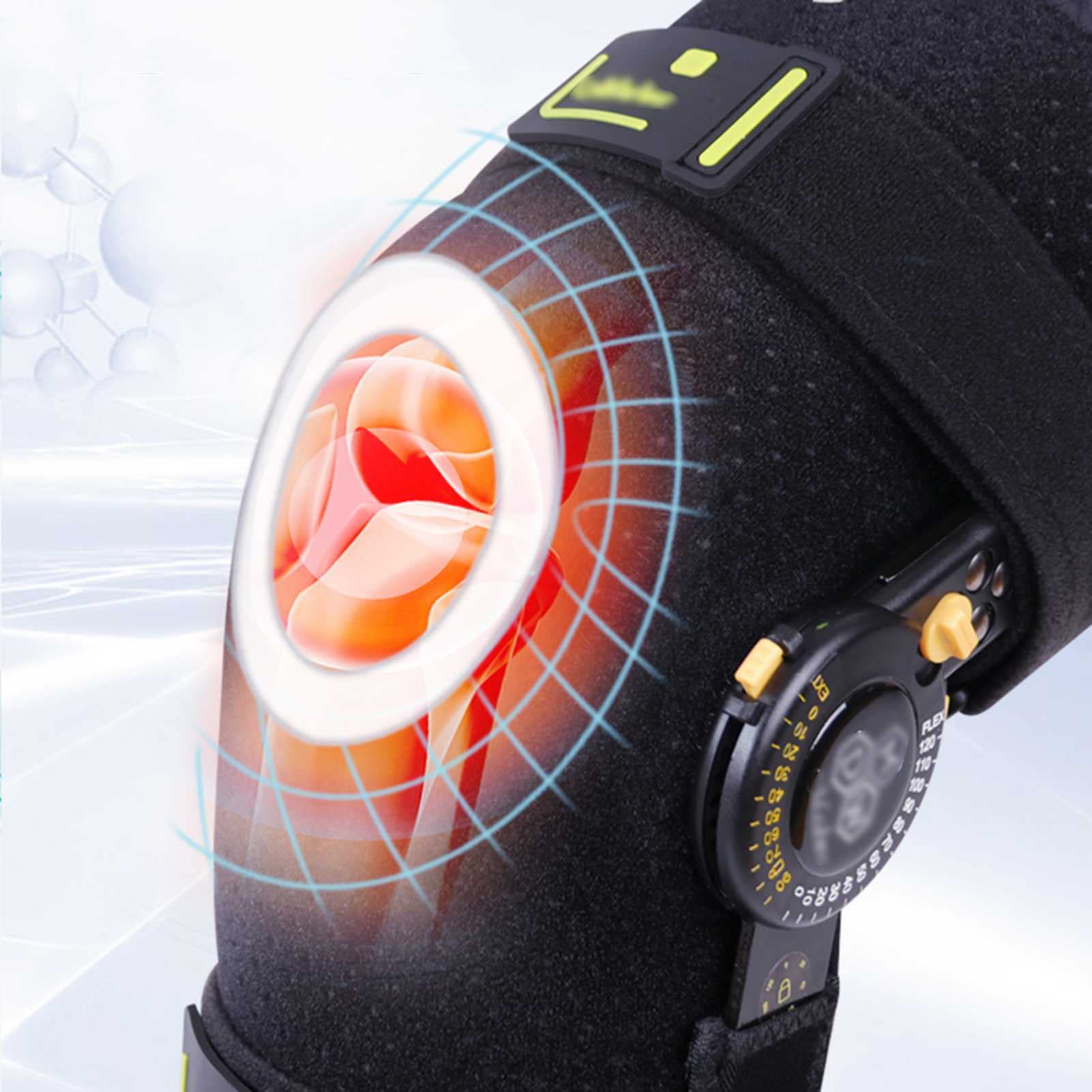 Rodilleras Cortas con bisagras Articulación de la Rodilla Ajustable Dislocación de la rótula Fijación de la Fractura Protector Brace Exoesqueleto Sports Brace Rodilleras
