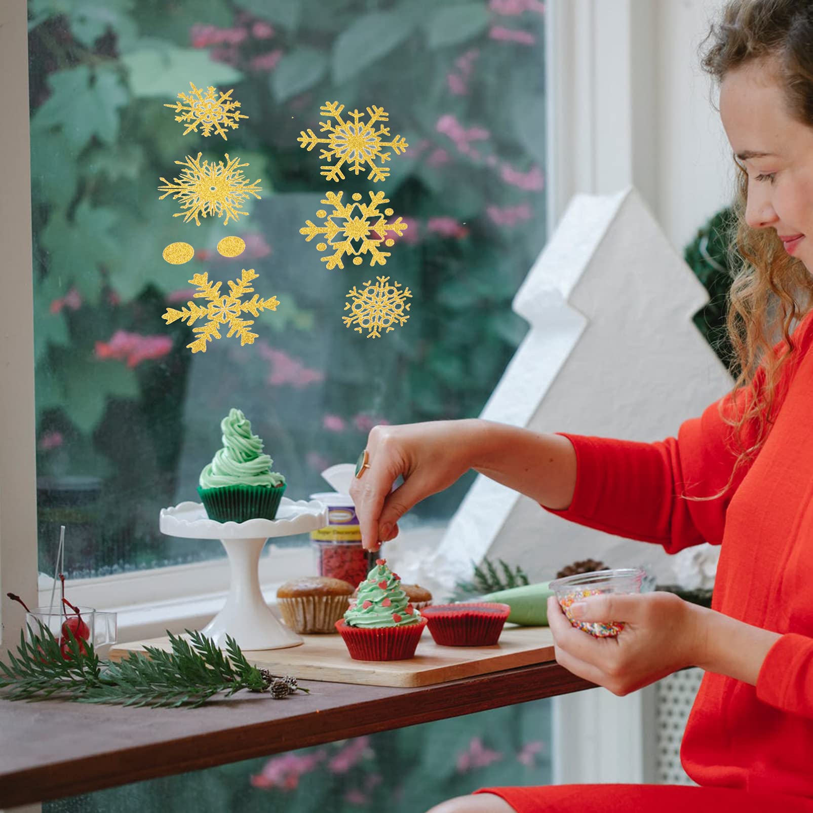 27 Stück Glasaufkleber Weihnachten Fenster Aufkleber Urlaub Wanddekoration Neujahr Fenster Aufkleber Weihnachten Wandsticker Urlaub Fenster Aufkleber Xmas Decor Winter Requisiten