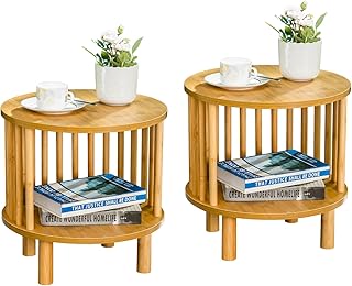 Round Bamboo End Tables