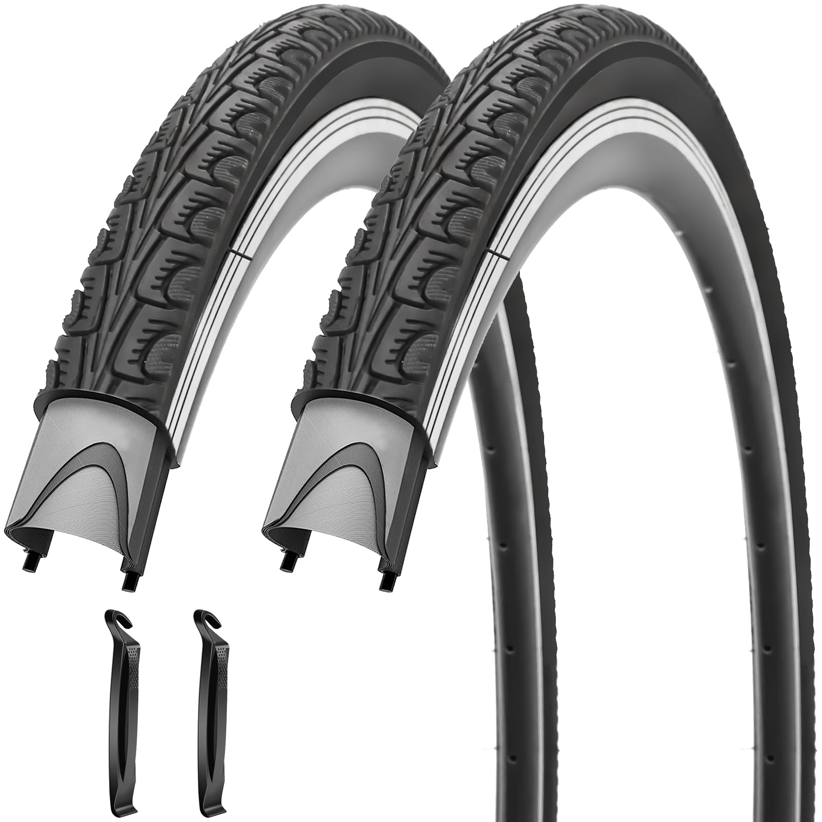 SIMEIQI 700x35C Bike Tire Foldable Replacement Tires with or Without Bike Tubes and Tire Levers for Road Bicycle