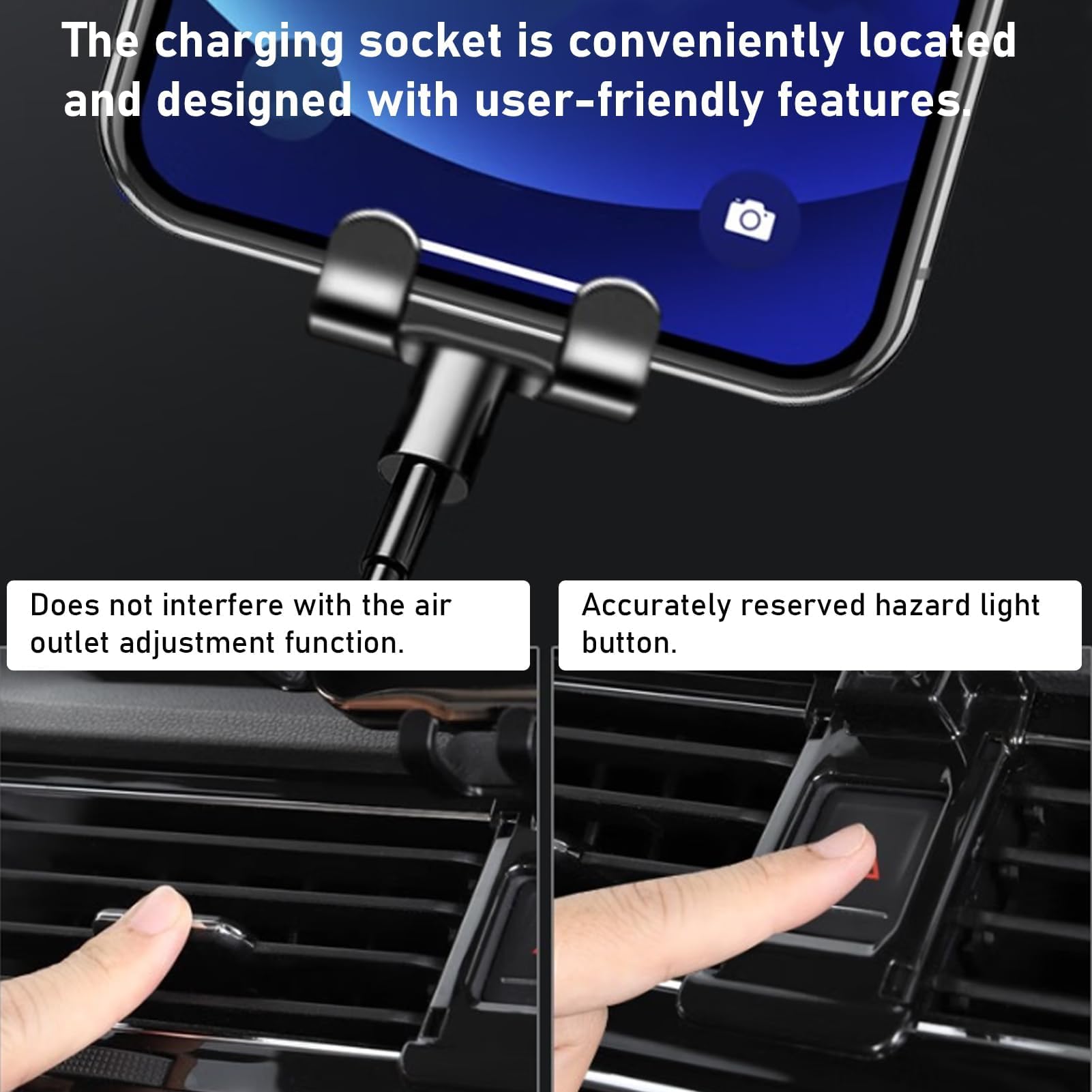 TTCR-II Custom Fits Base de Support de Téléphone de Voiture Compatible avec VW Golf 7 2014-2020, Support de Smartphone de Voiture Réglable Rotatif à 360° Golf 7 Accessoire