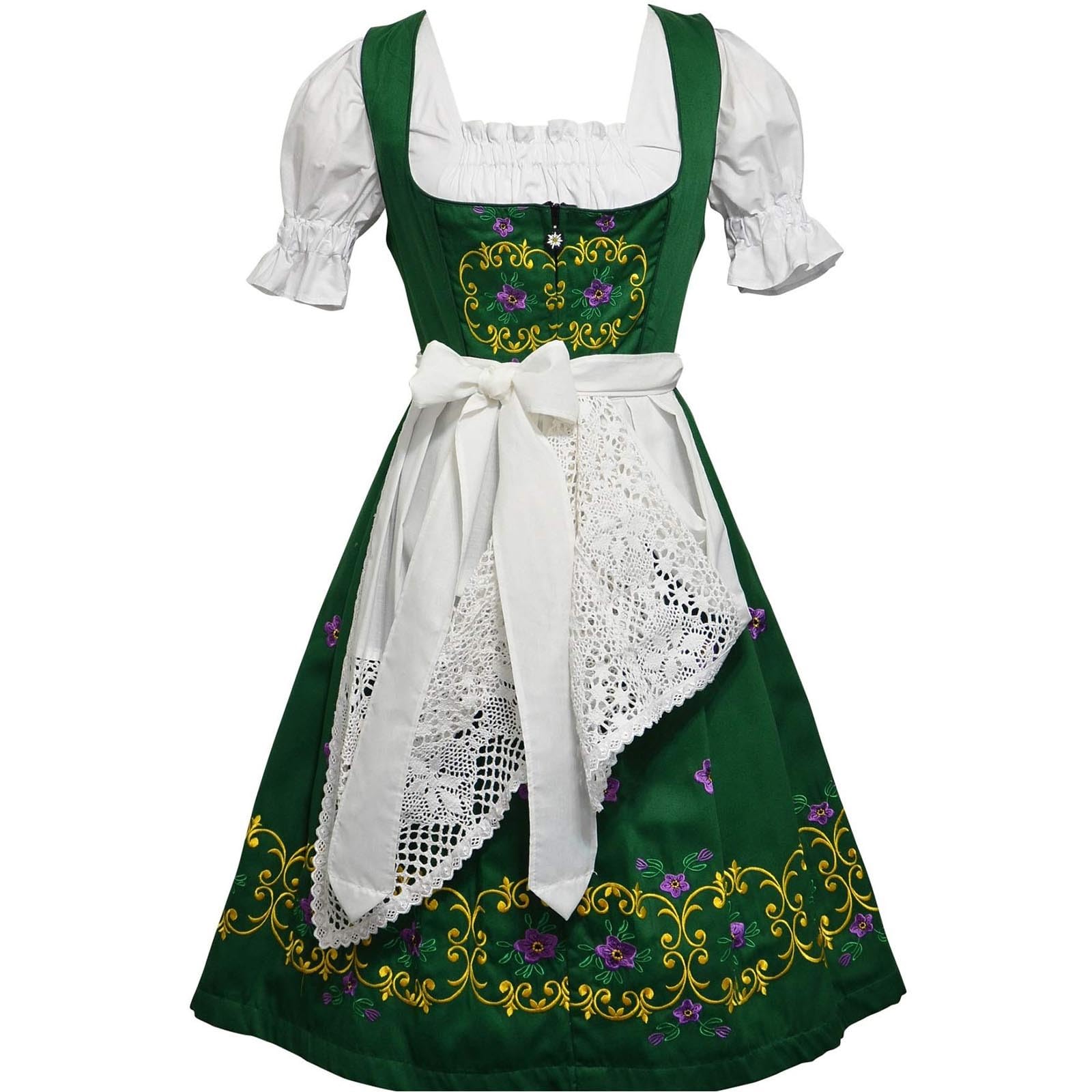 Generisch Neuheiten 2026 Traditionelles Biermädchenkleid fürs Oktoberfest – Elegantes Ensemble mit Schnürmieder, Blumenschürze mehr